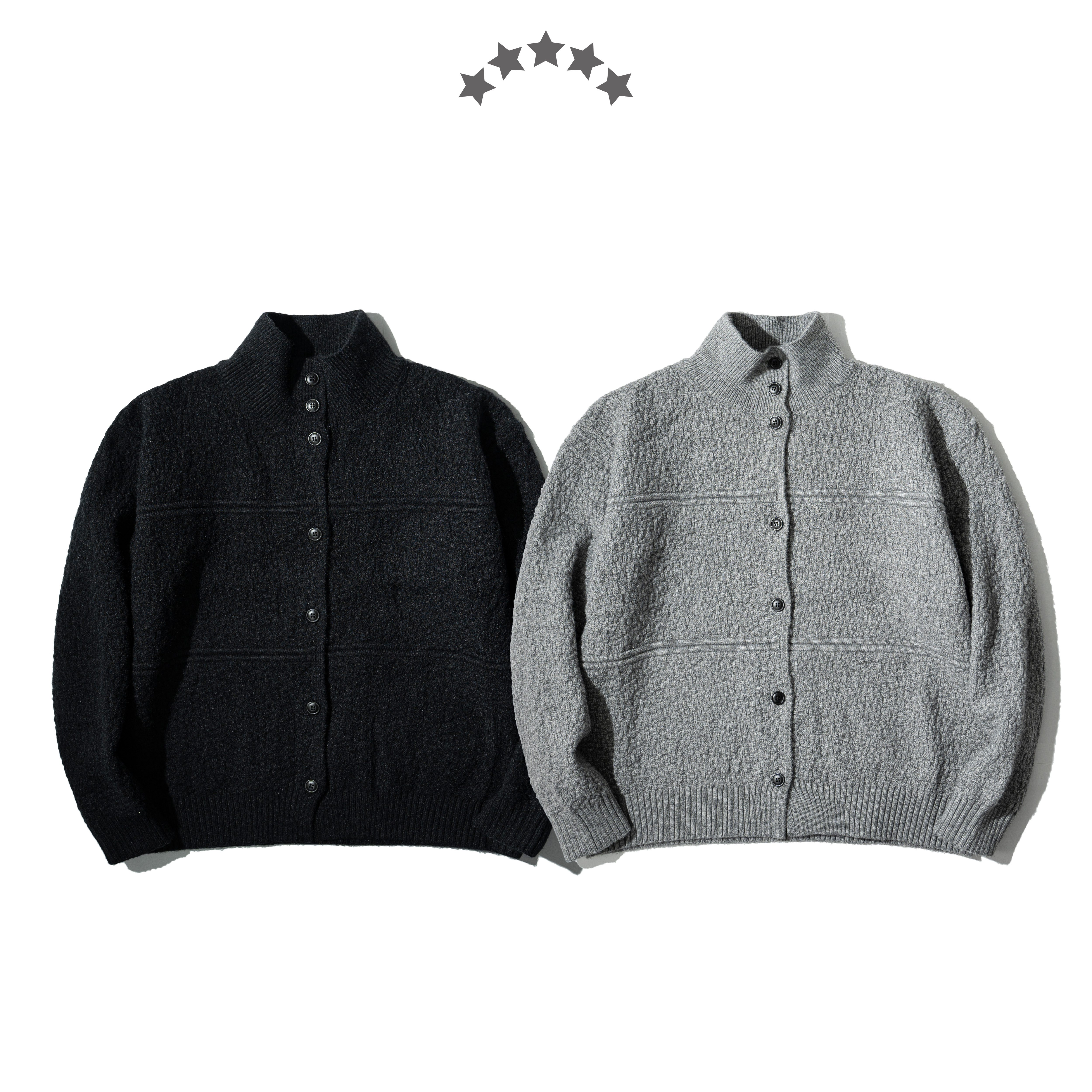 Textured High Neck Cardigan 立體紋理 高領 毛衣外套 [S080]