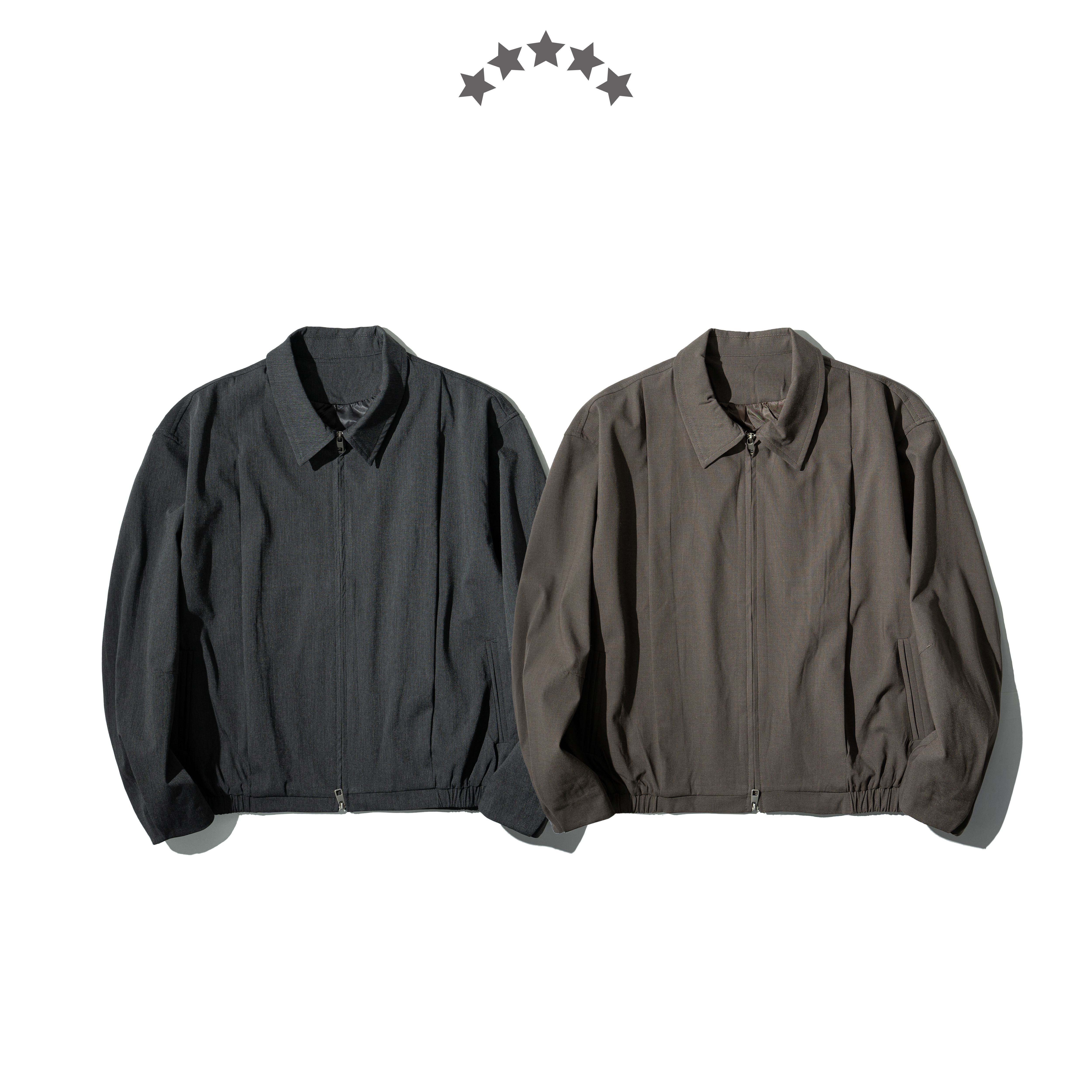 Collar Zip Jacket 西裝布料 翻領外套 [O-JK130]