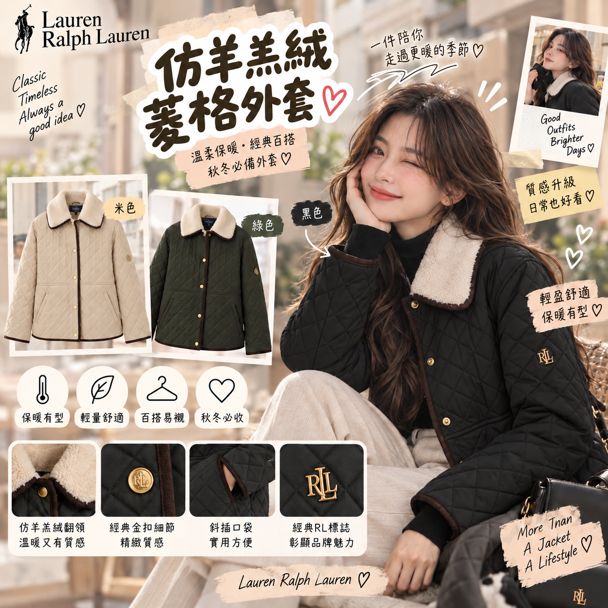 【預購】K091790 Lauren Ralph Lauren 仿羊羔绒外套