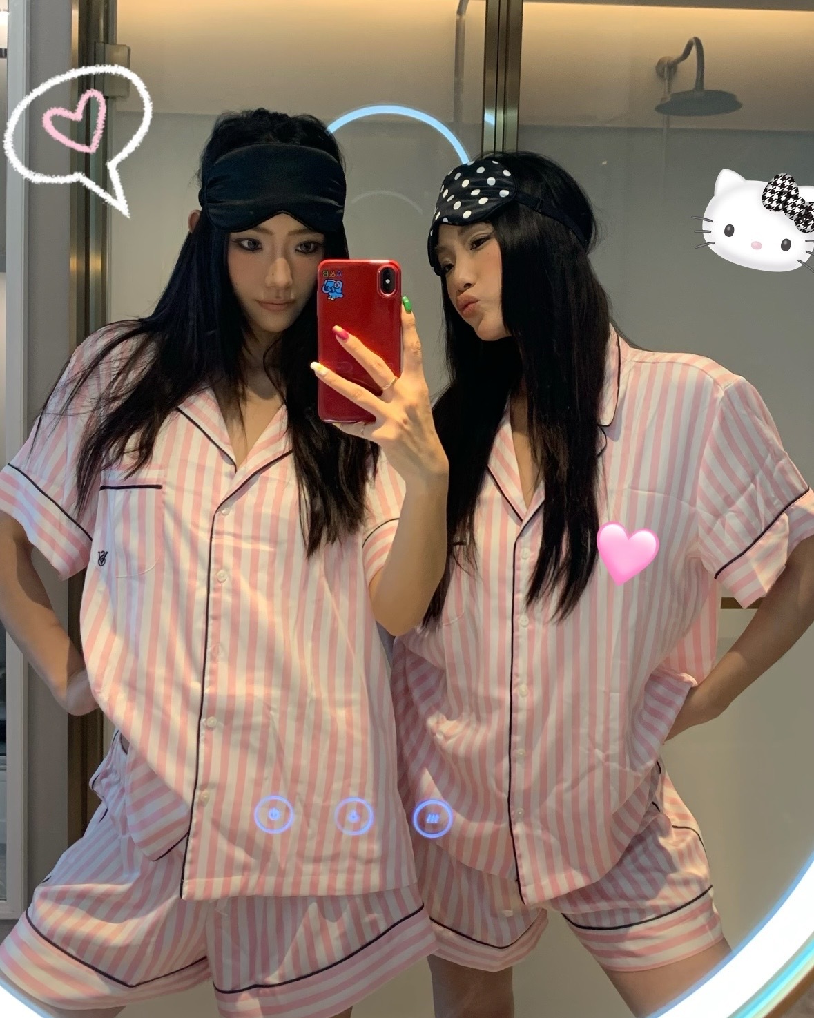 Victoria’s Secret 維多利亞的秘密 維密 緞面 涼感 條紋 睡衣套裝 粉色