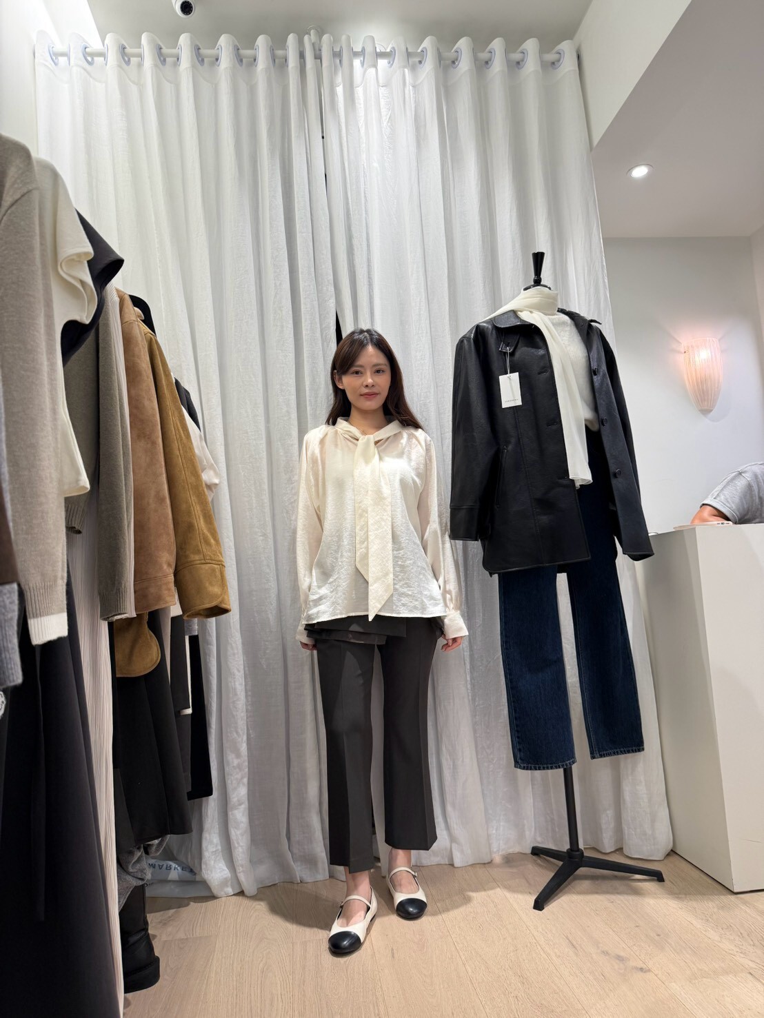 AY7149 飄帶寬版長袖恤衫
