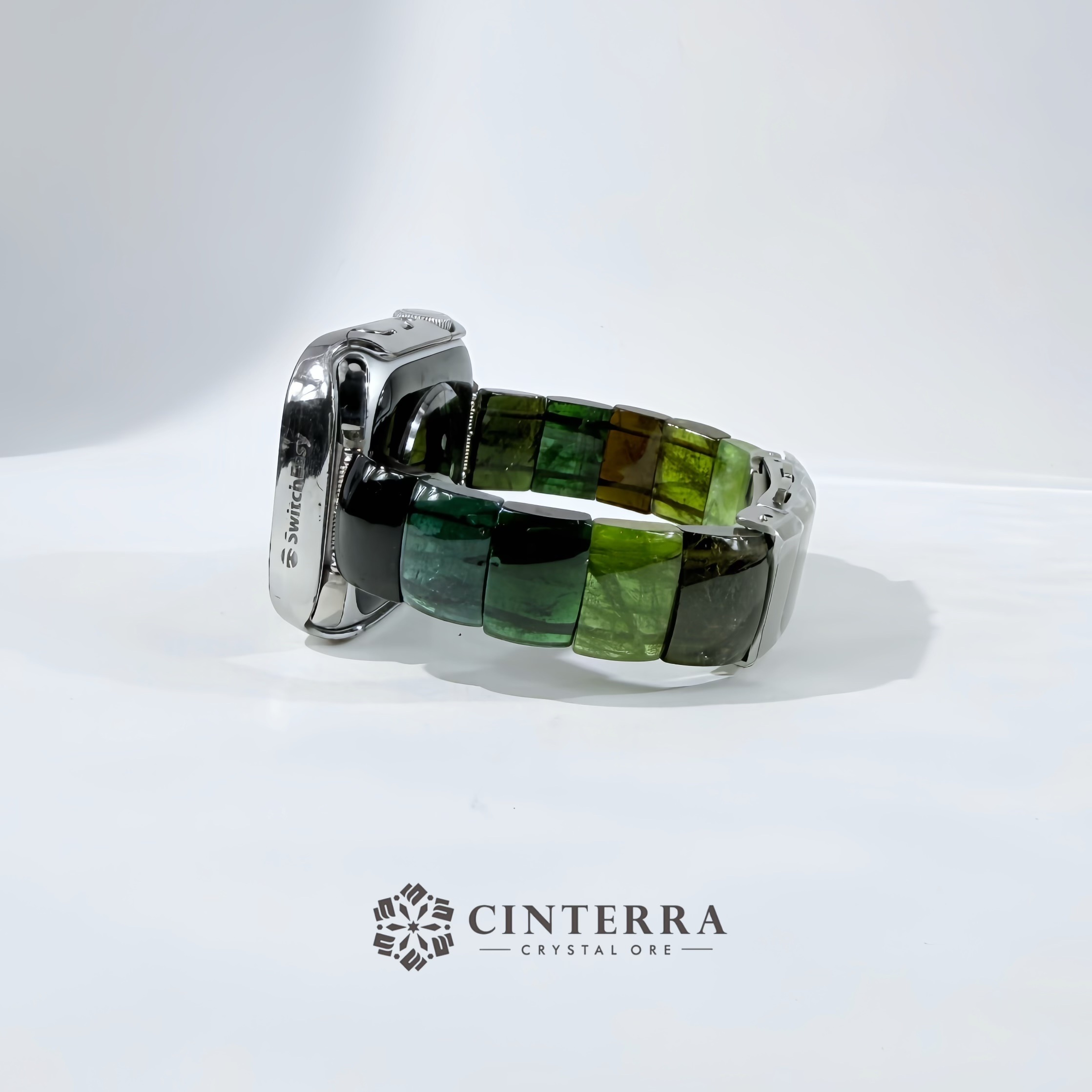 【財氣貴人雙收】限量高品綠藍碧璽Apple watch 錶帶｜綠碧璽｜藍碧璽錶帶【可調式按壓扣】