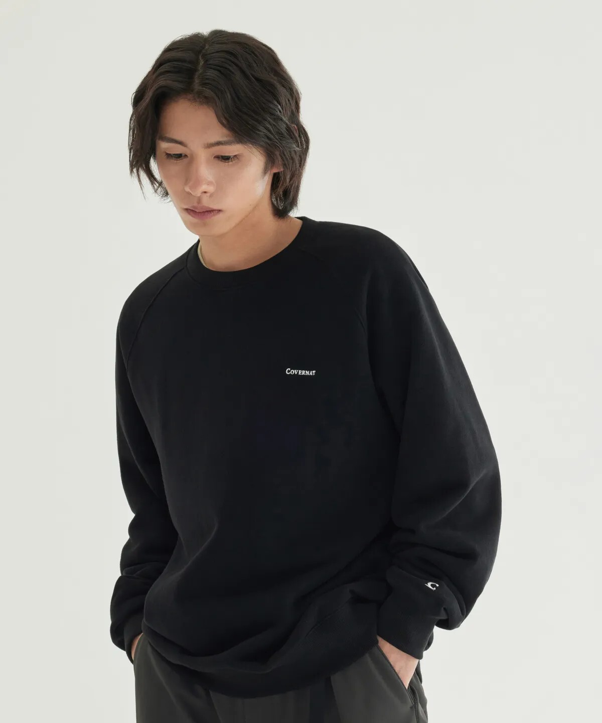 【OWN】Covernat  秋冬 刺繡 經典 落肩 寬鬆 衛衣 男女通用 黑色 杏色 灰色