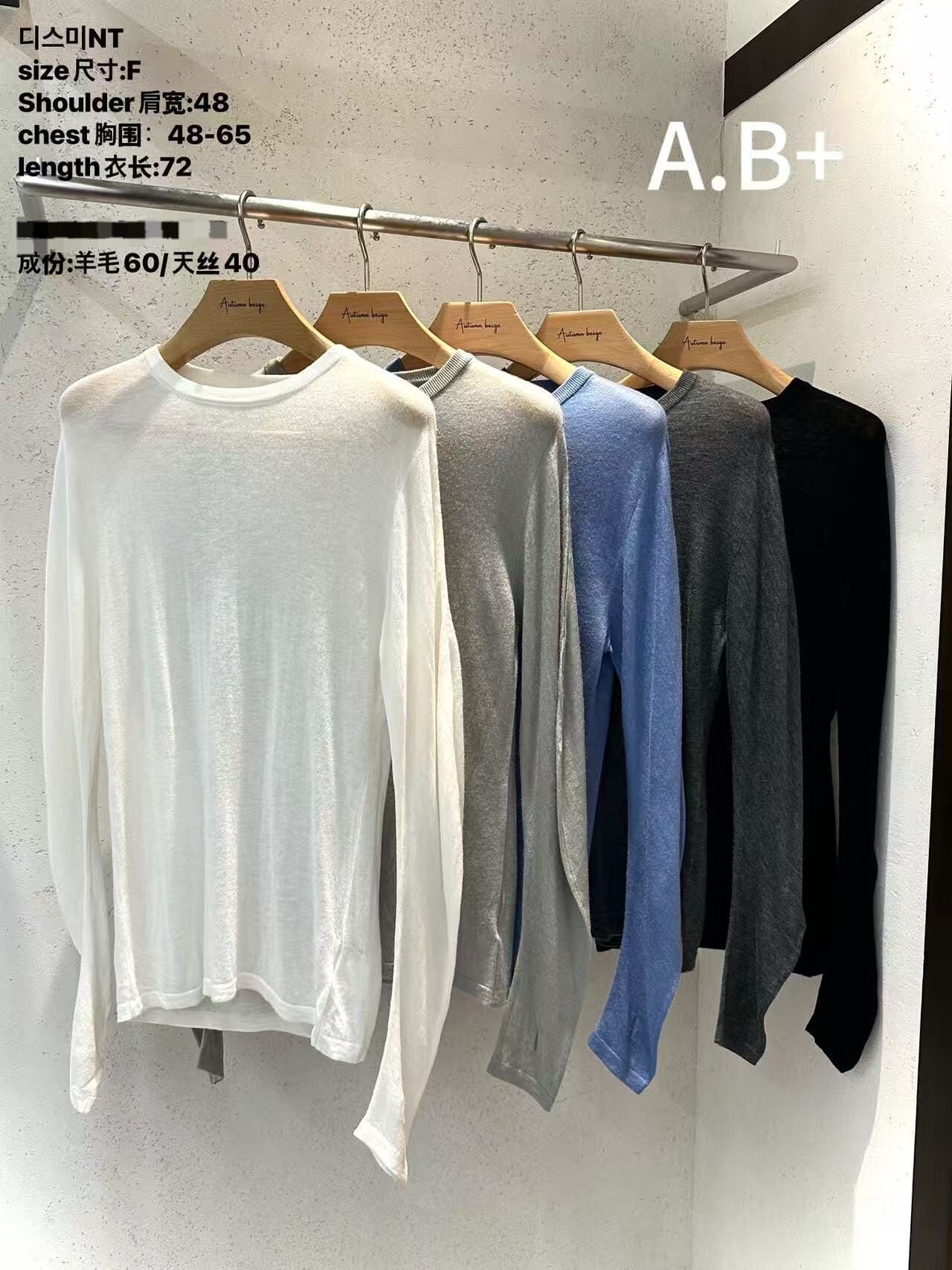ABB7127 天絲混紡透膚長袖上衣