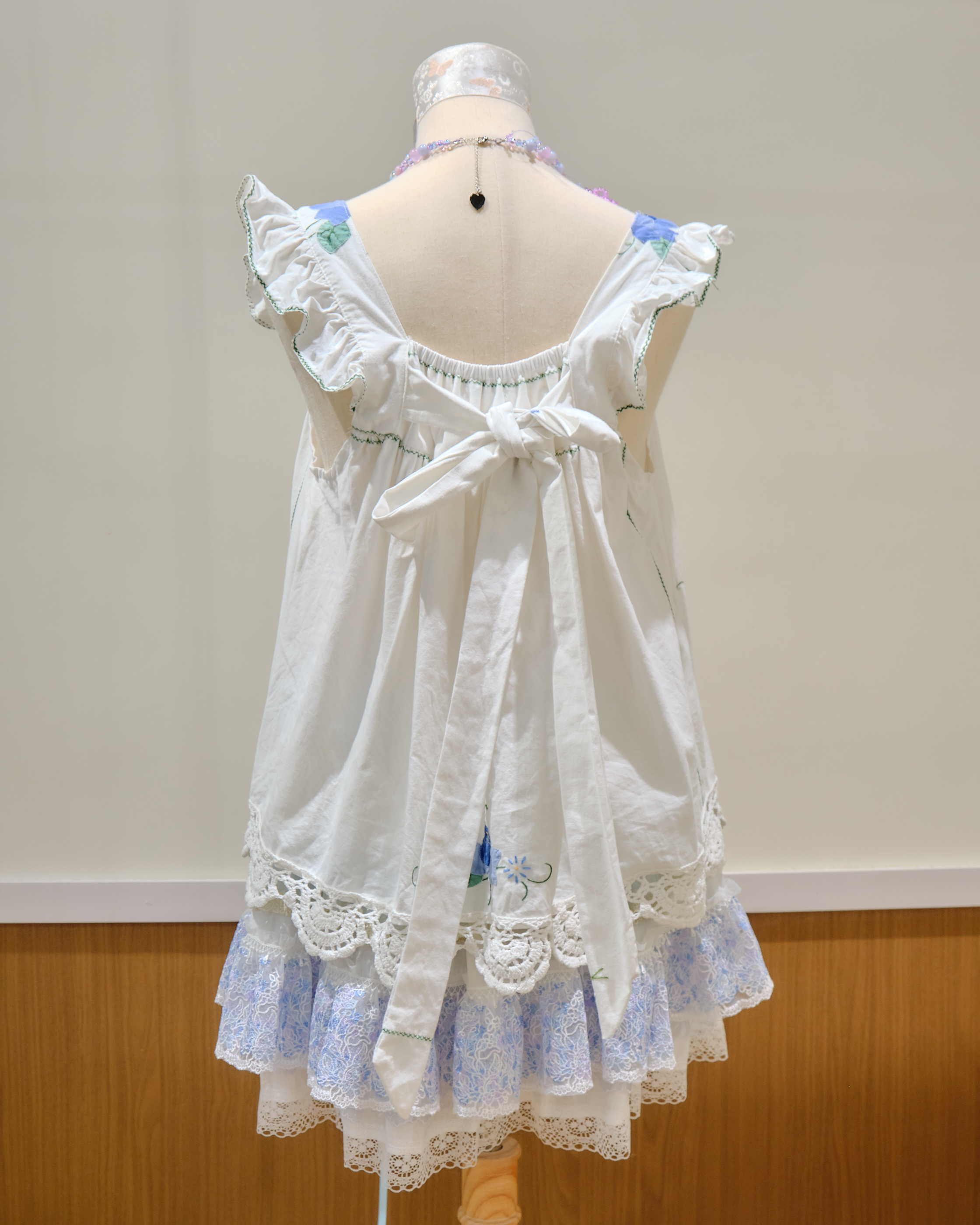 14023 Thai Embroidered Bow-Back Blouse