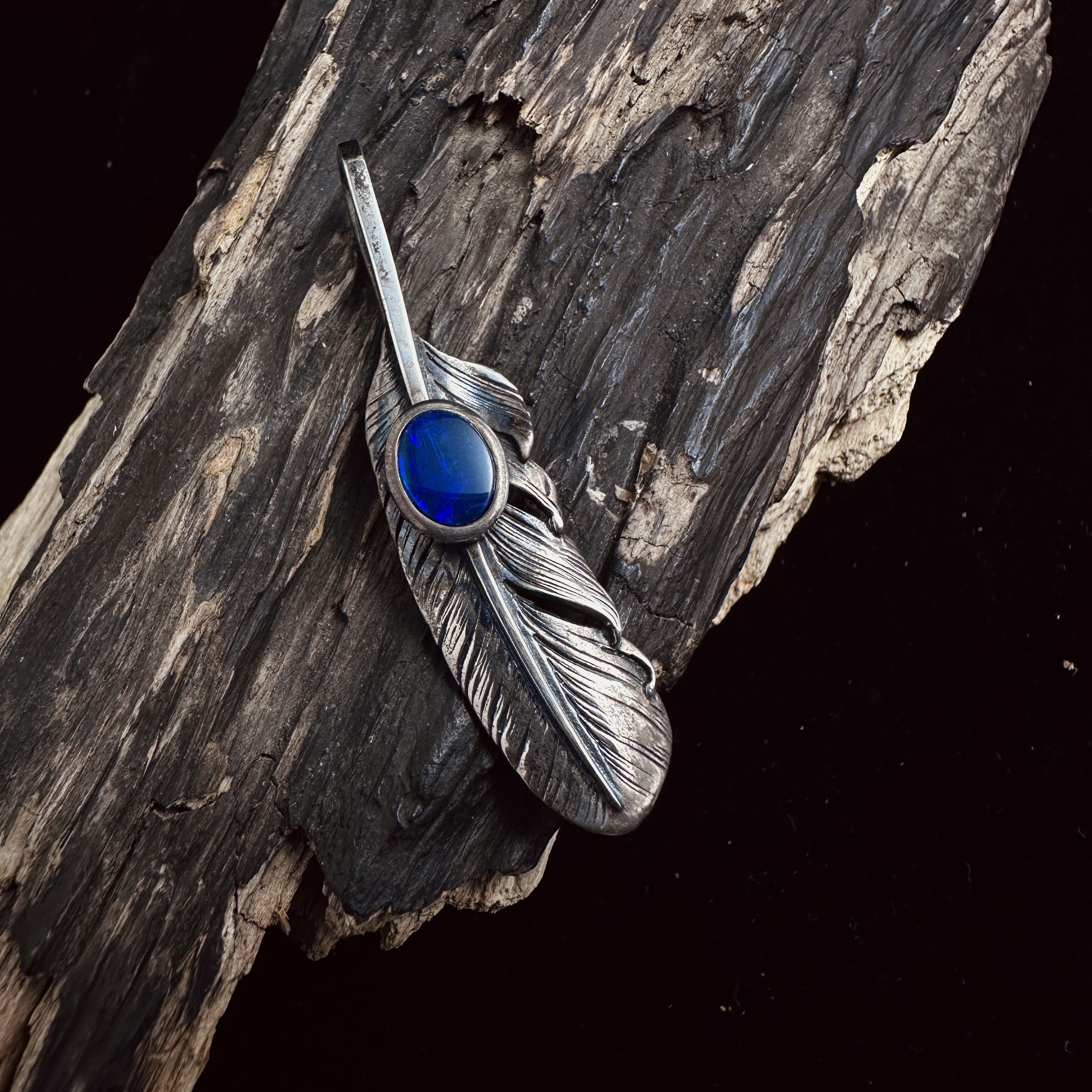 Black Venom Jewelry-Freedom & Prayer S(5cm) Feather with Australian Opal
