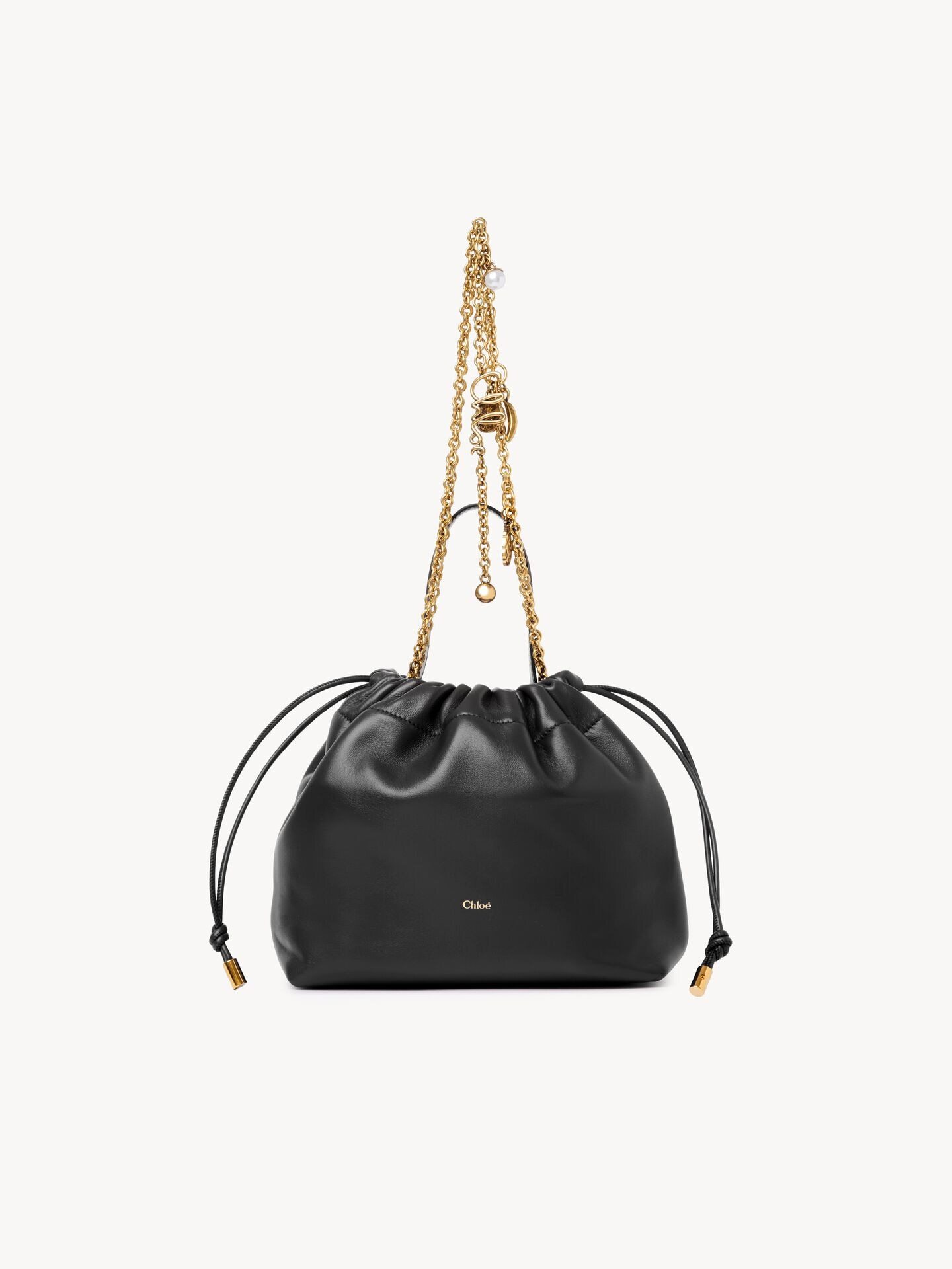 1CP0905-078 [CHLOE] Chloé Icons 小型鏈條單肩背包，柔軟皮革材質 黑色 #CH26UP789R12 (EU)