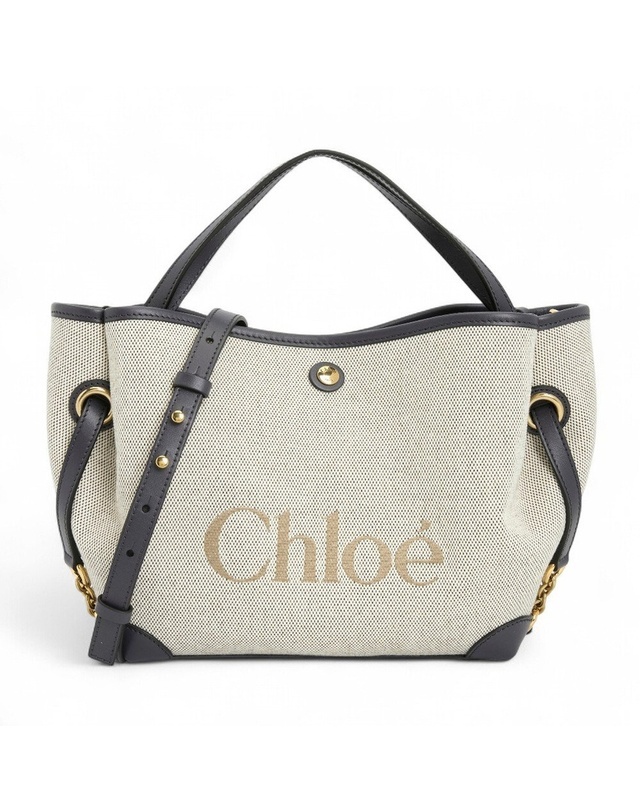 1CP0905-075 [Chloe] Chloé 小號 Clover 雙肩帆布手提包 海軍藍色 #CH26AS656S63 (EU)
