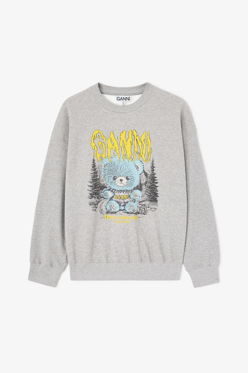1CP0905-097 [GANNI] 森林泰迪熊圖案衛衣 灰褐色 #A1060092 (EU)