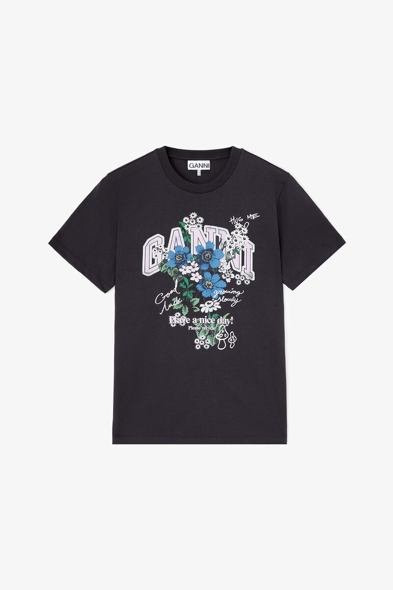 1CP0905-100 [GANNI] 印花T卹 灰色 #A1050331 (EU)
