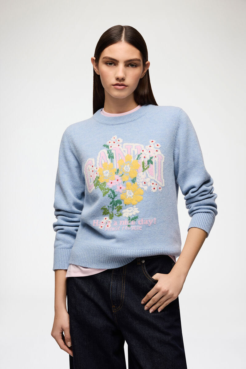 1CP0905-103 [GANNI] 附花的套頭衫 CHECK #A1150059 (EU)