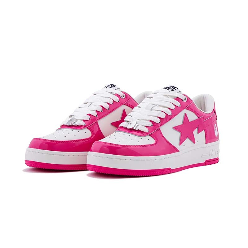 A Bathing Ape BAPE STA #1 桃紅白拼色 漆皮 流星鞋 男鞋 1M30191301-PK [台灣現貨]