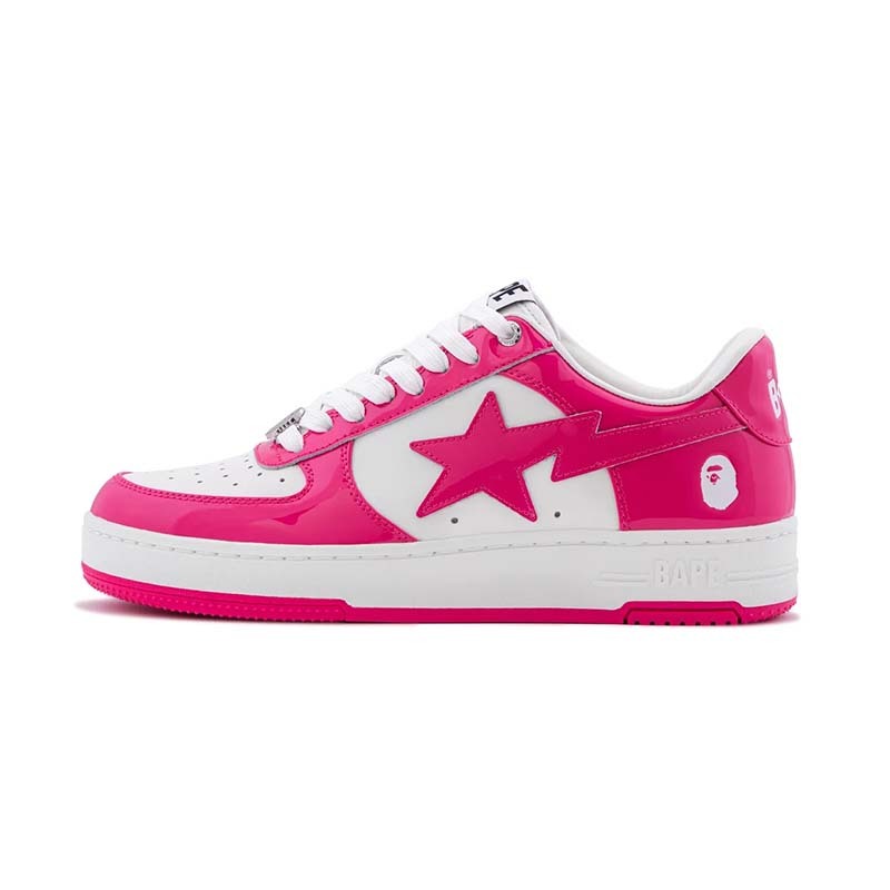 A Bathing Ape BAPE STA #1 桃紅白拼色 漆皮 流星鞋 男鞋 1M30191301-PK [台灣現貨]