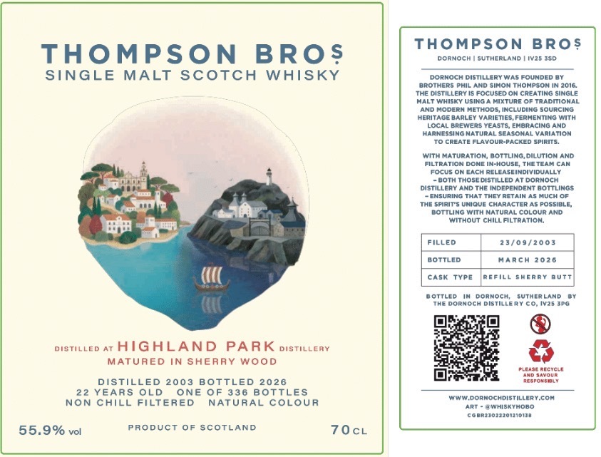 Highland Park 2003/2026 22YO Refill Sherry Butt 55.9% Thompson Bros.（現金價 $1630）