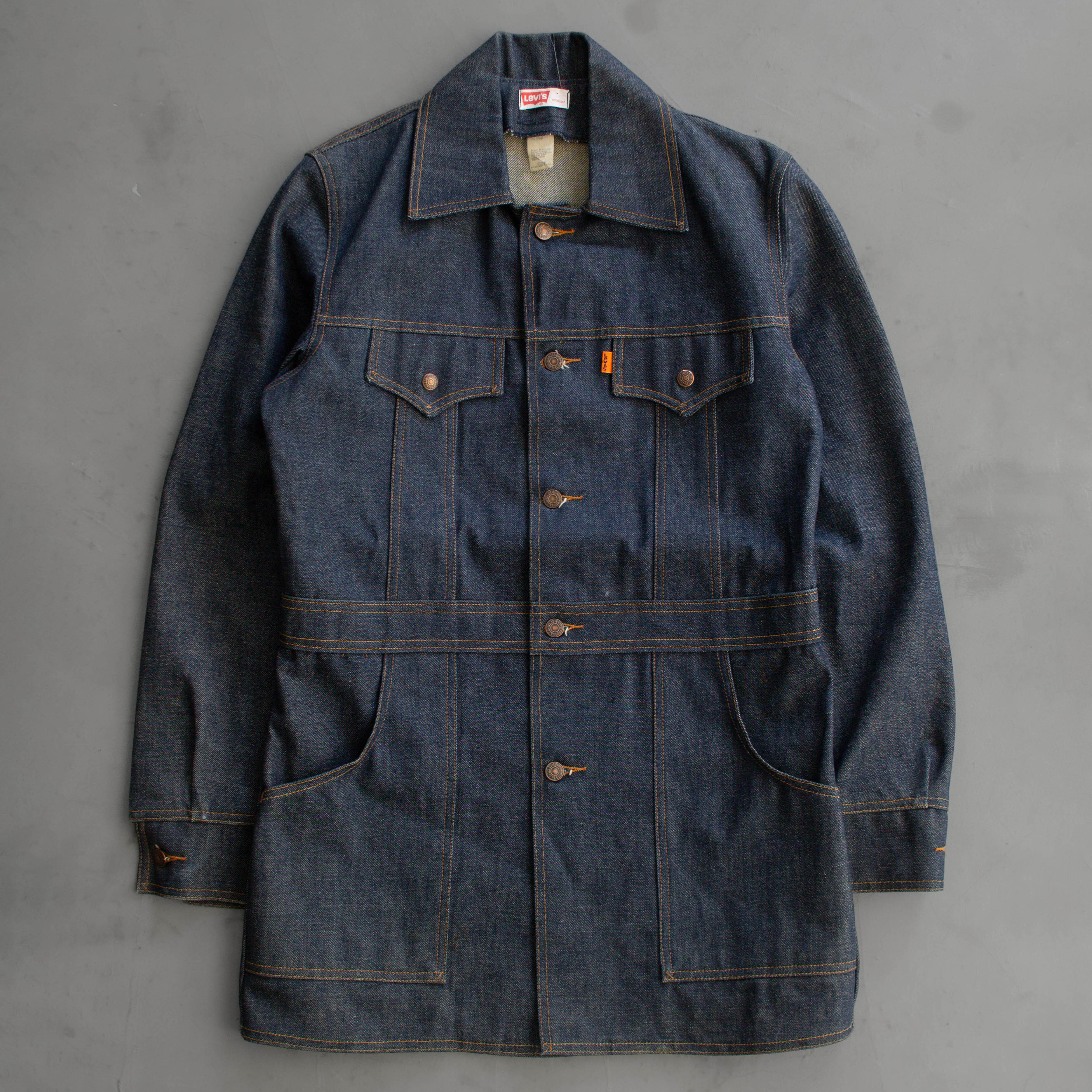 70S LEVIS DENIM SAFARI JACKET 美國製 原色 丹寧 長袖 外套 M