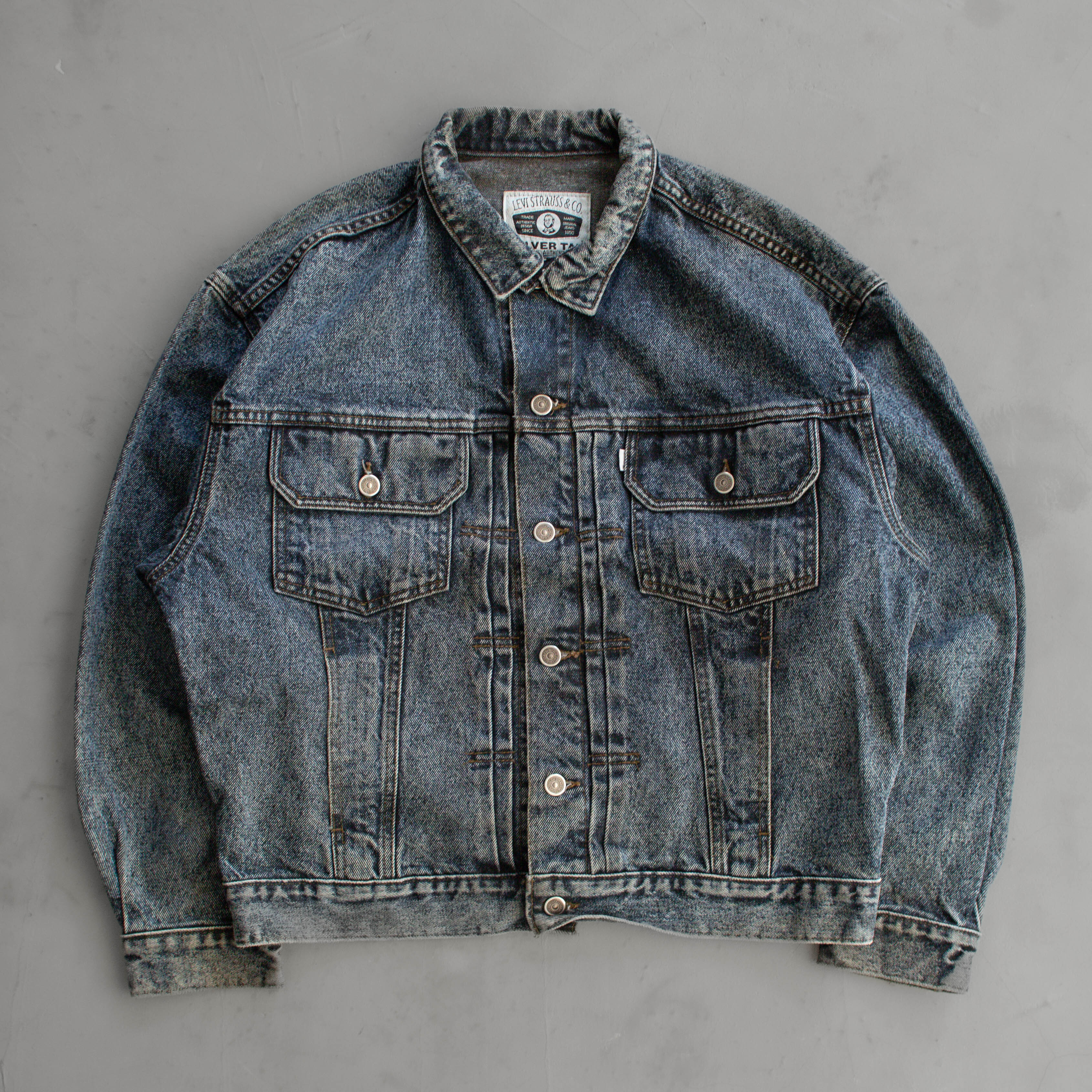 80S LEVIS SILVER TAB DENIM JACKET 美國製 銀標 淺灰 丹寧 牛仔 外套