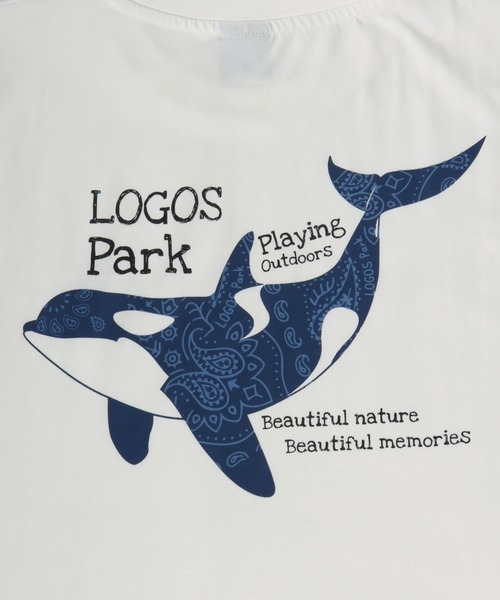 日本 Logos Park Whale Print T-Shirt