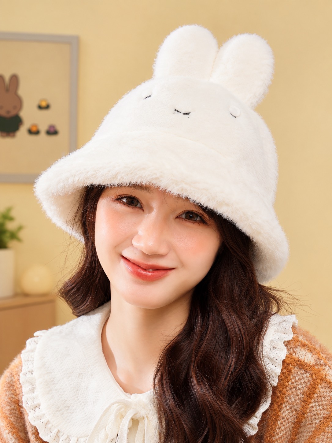 正版授權 MIFFY 米菲兔 針織 毛絨帽
