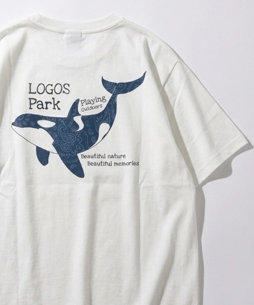 日本 Logos Park Whale Print T-Shirt