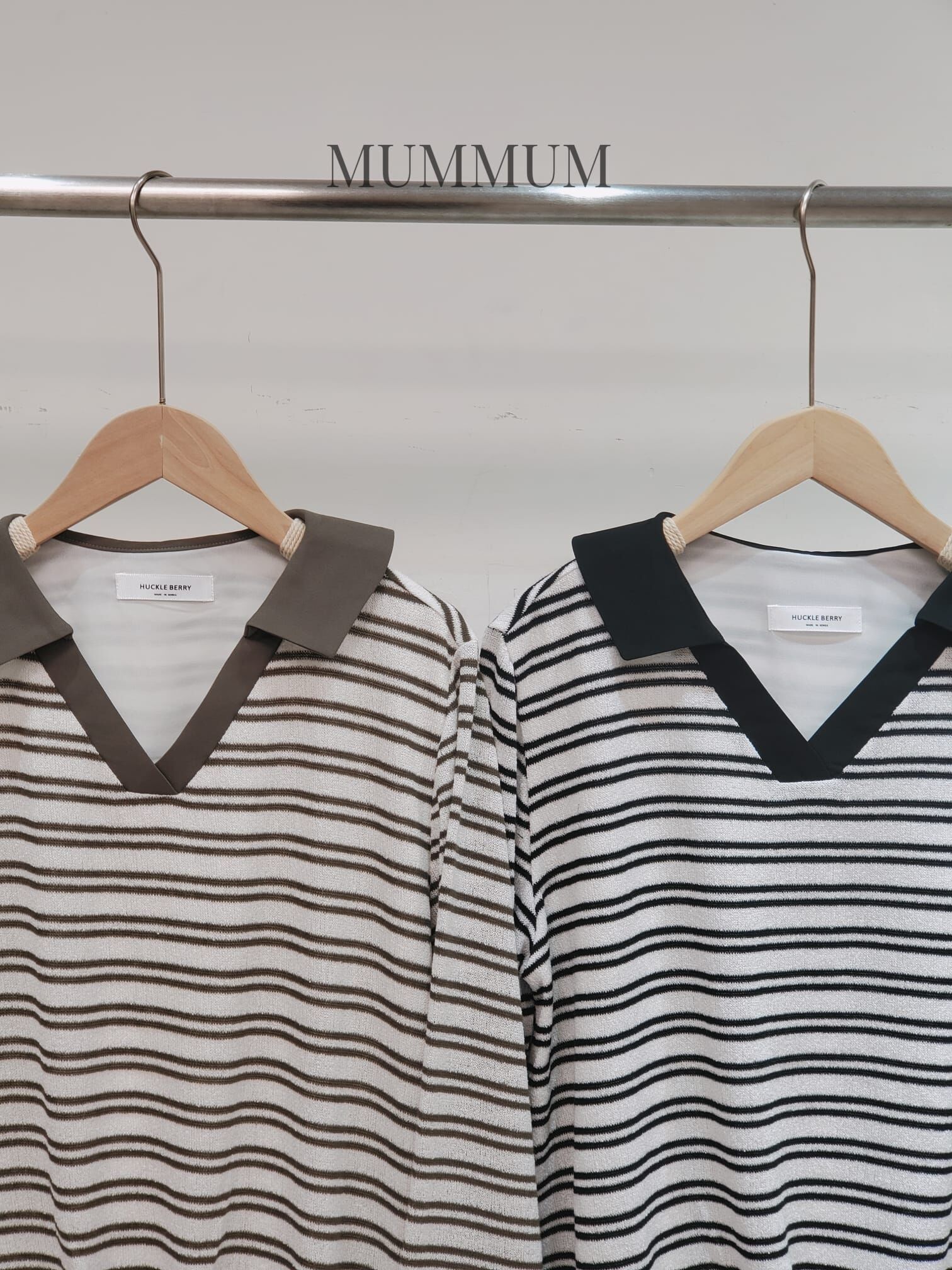 0213611a/Polo領條紋長袖上衣 44/44/22-25
