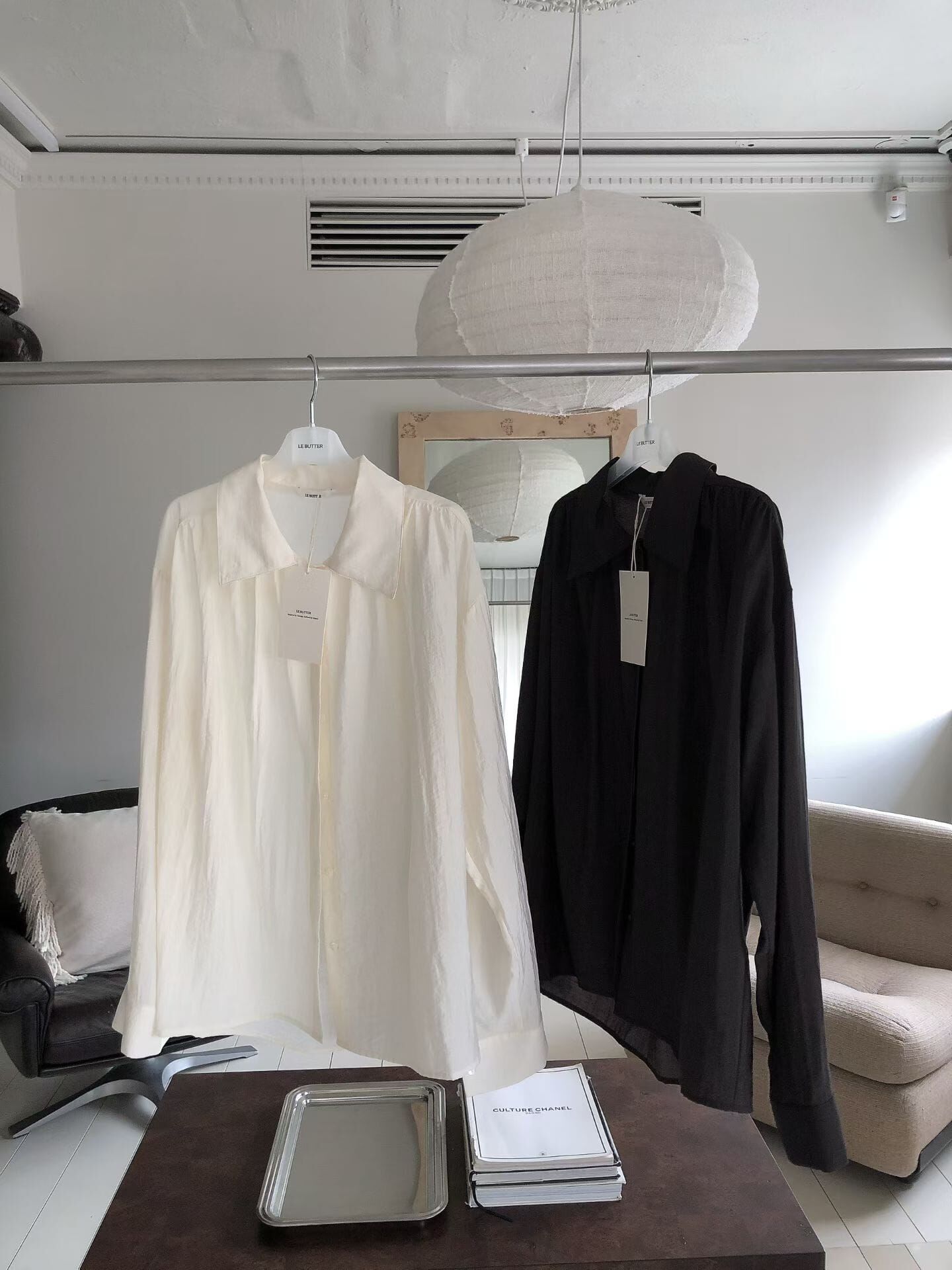 LB7106 慵懶大翻領微透感光澤襯衫