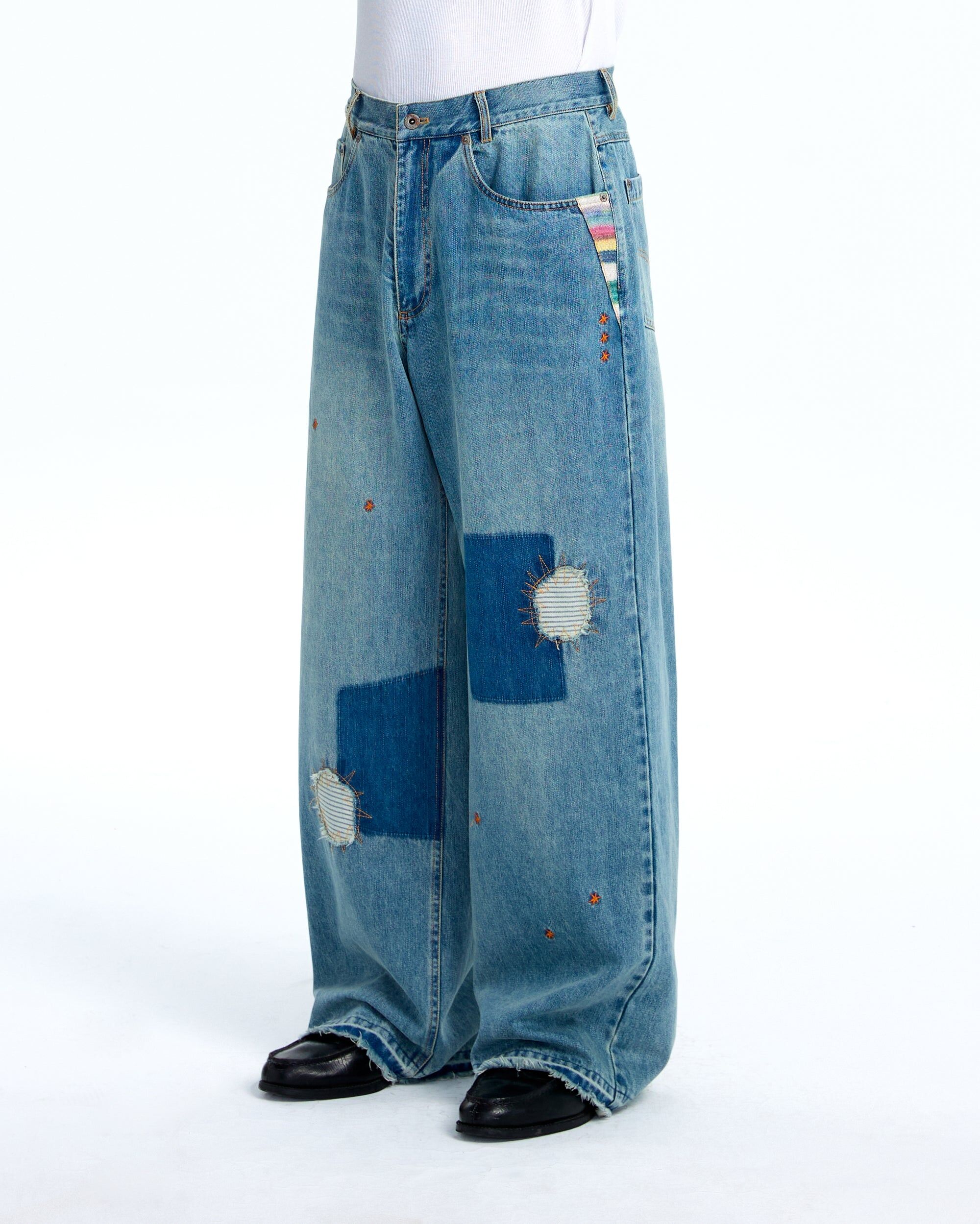 PLATEAU STUDIO｜Mohair denim pants (Washed denim)