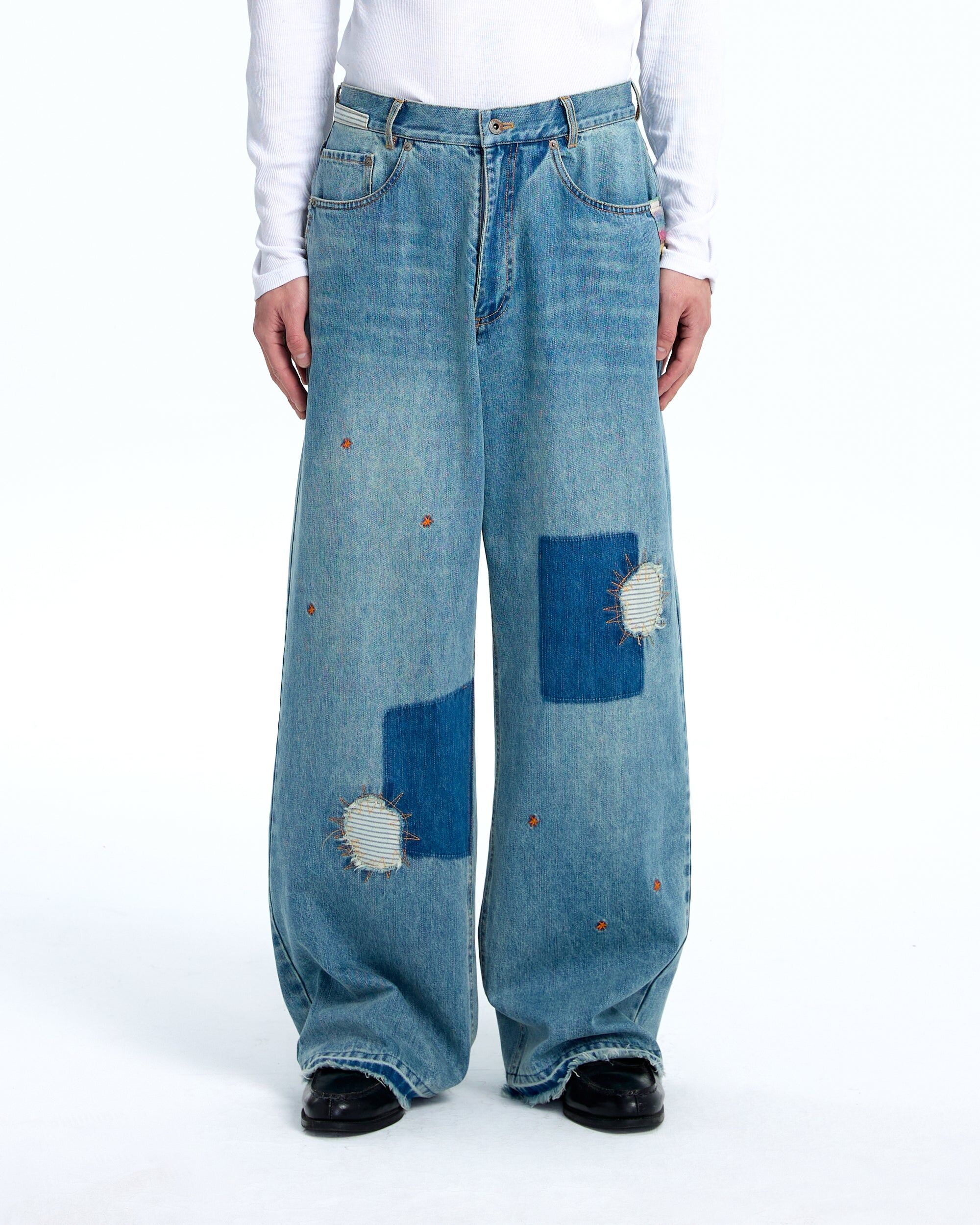 PLATEAU STUDIO｜Mohair denim pants (Washed denim)