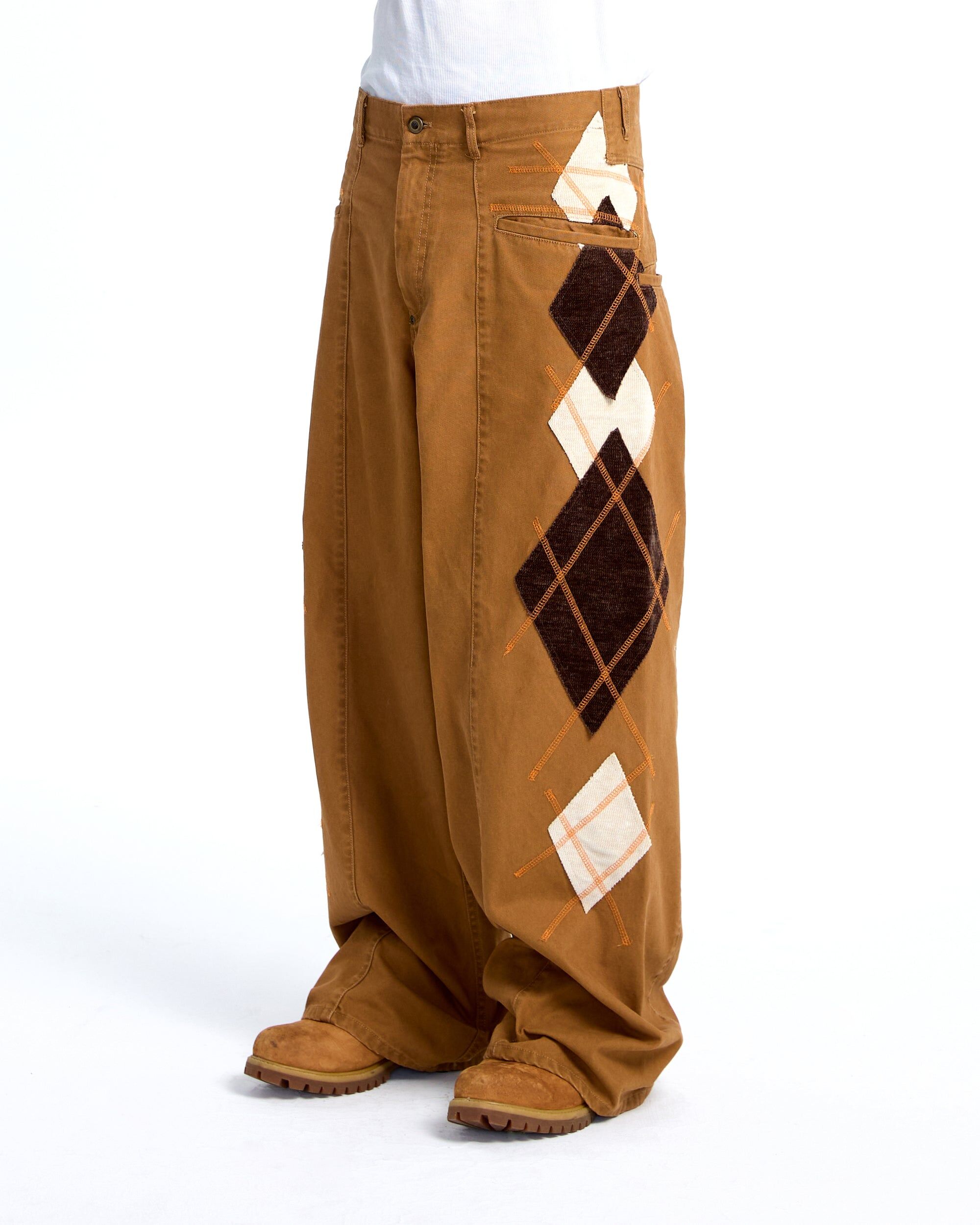 PLATEAU STUDIO｜Diamond patch pants (Brown)