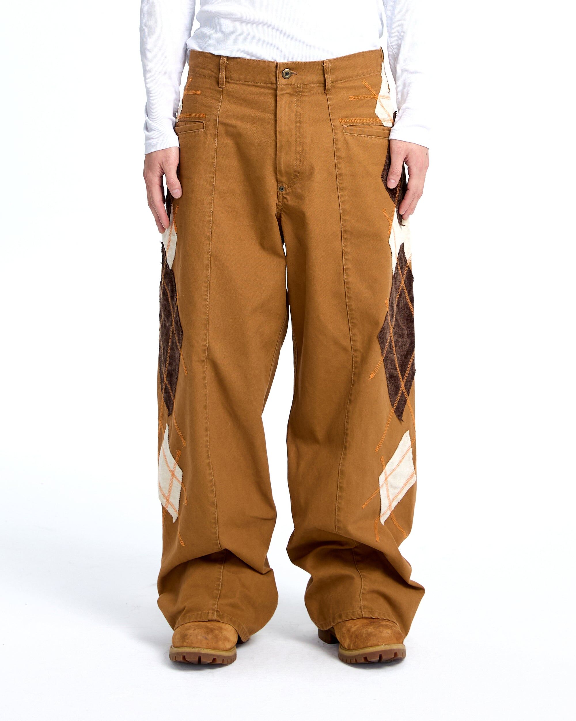 PLATEAU STUDIO｜Diamond patch pants (Brown)