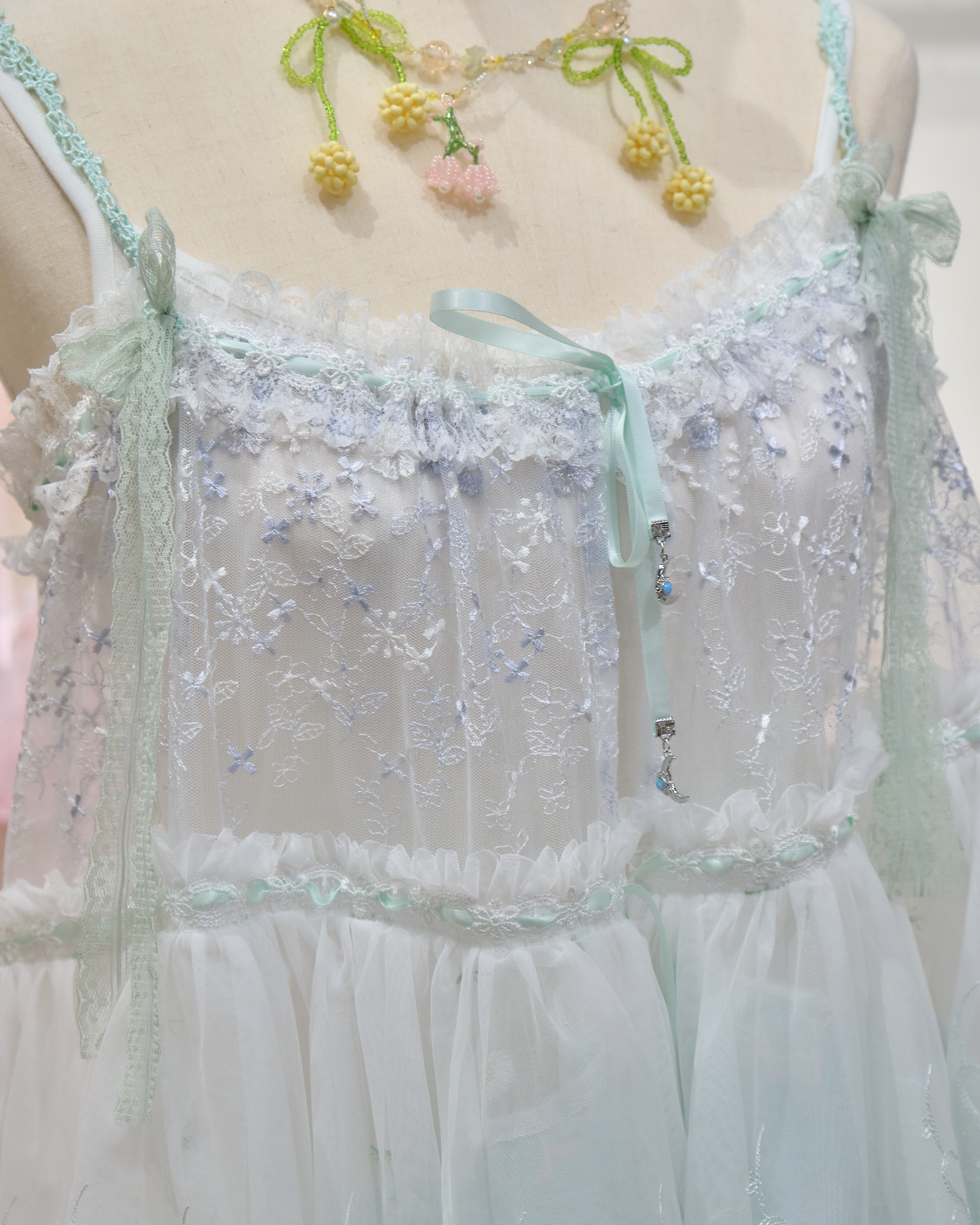 13996 Printed Tulle Slip Dress