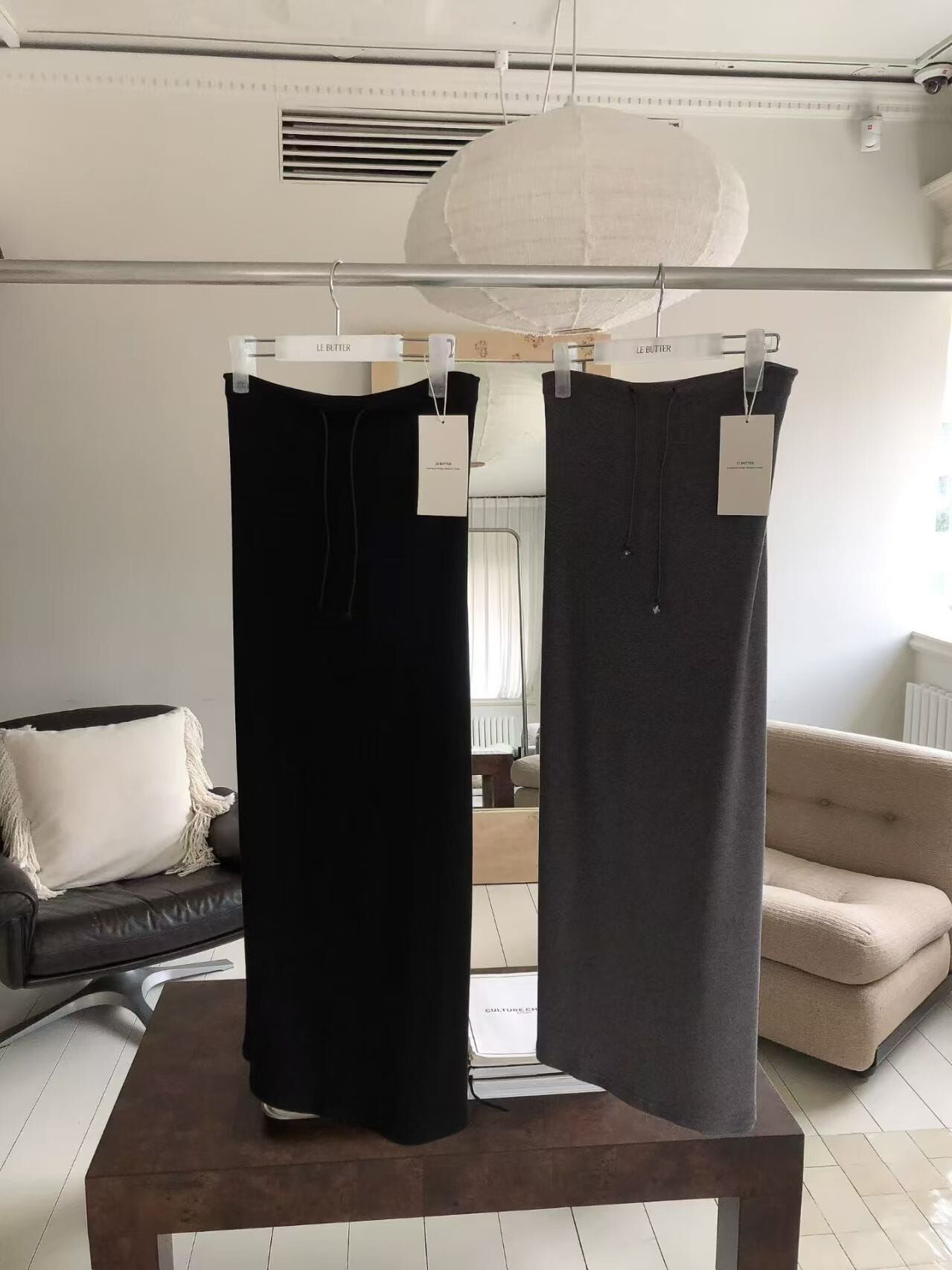 LB7123 高腰抽繩垂墜感直筒長裙