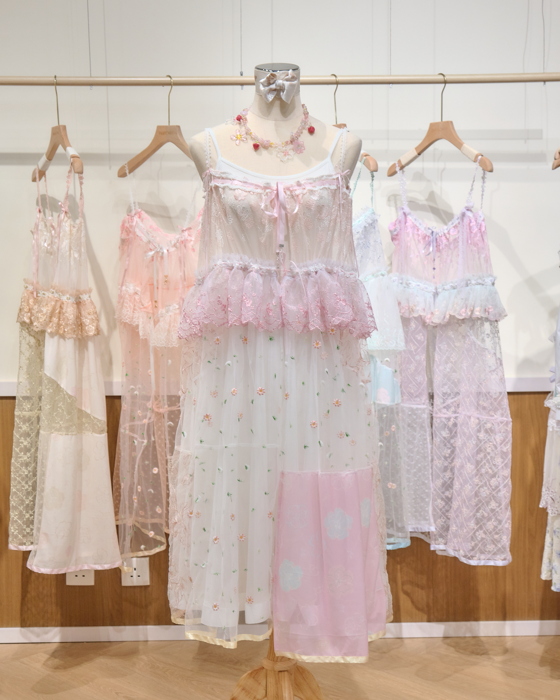 13992 Printed Tulle Slip Dress