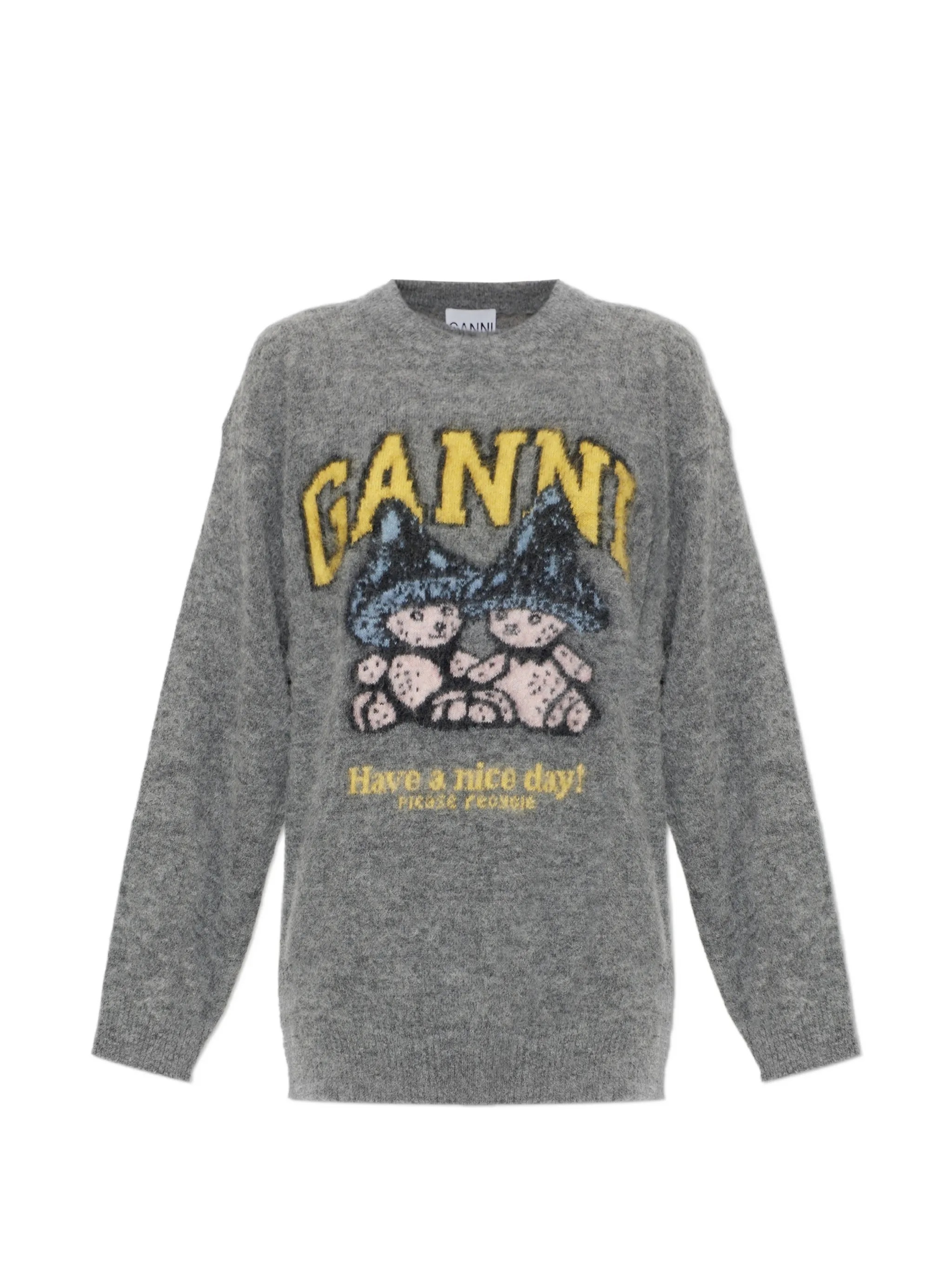 1CP0905-089 [GANNI] 蘑菇泰迪熊毛衣 灰褐色 #A1150056 (EU)