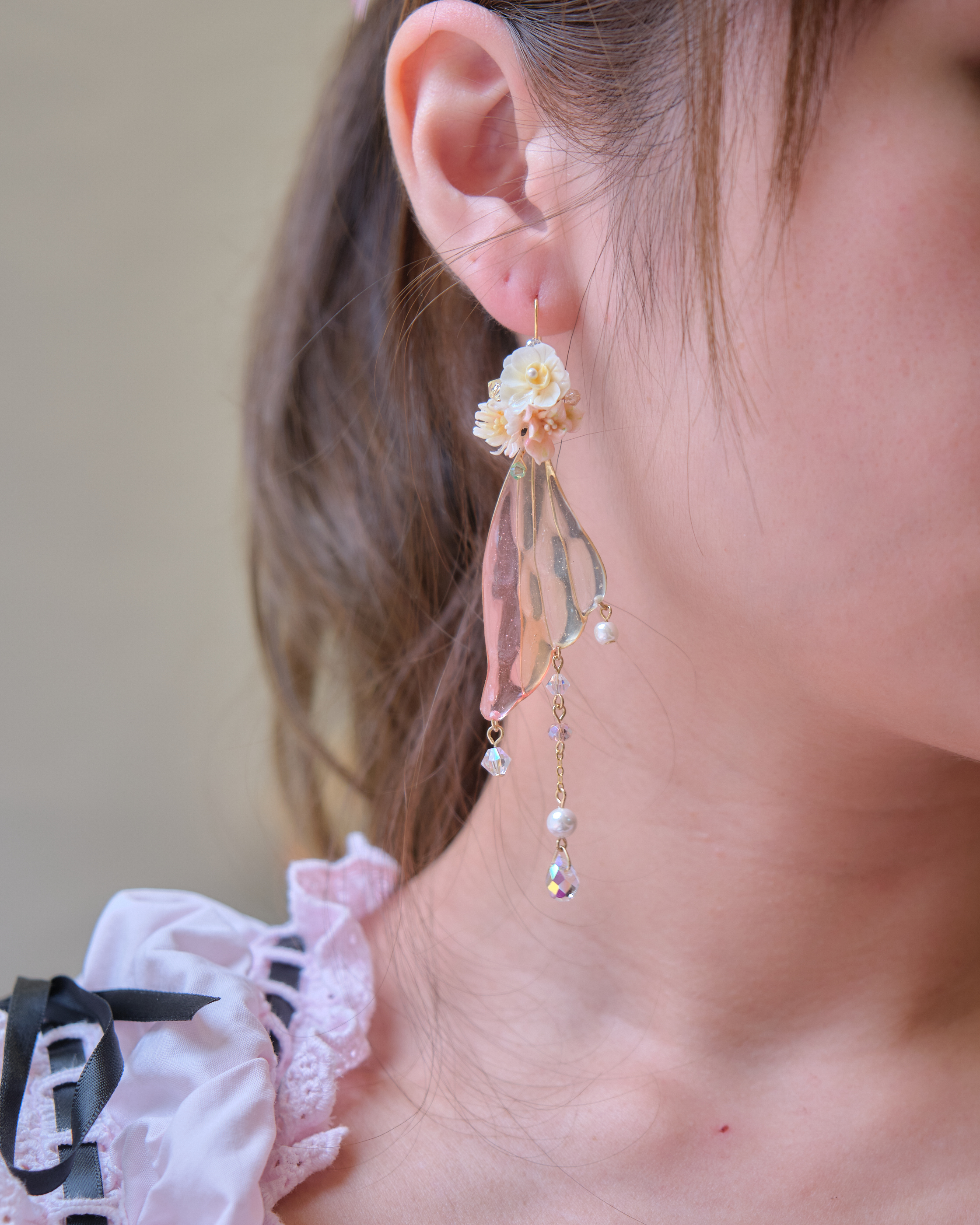 13957 Organza Cascade Bloom Earrings
