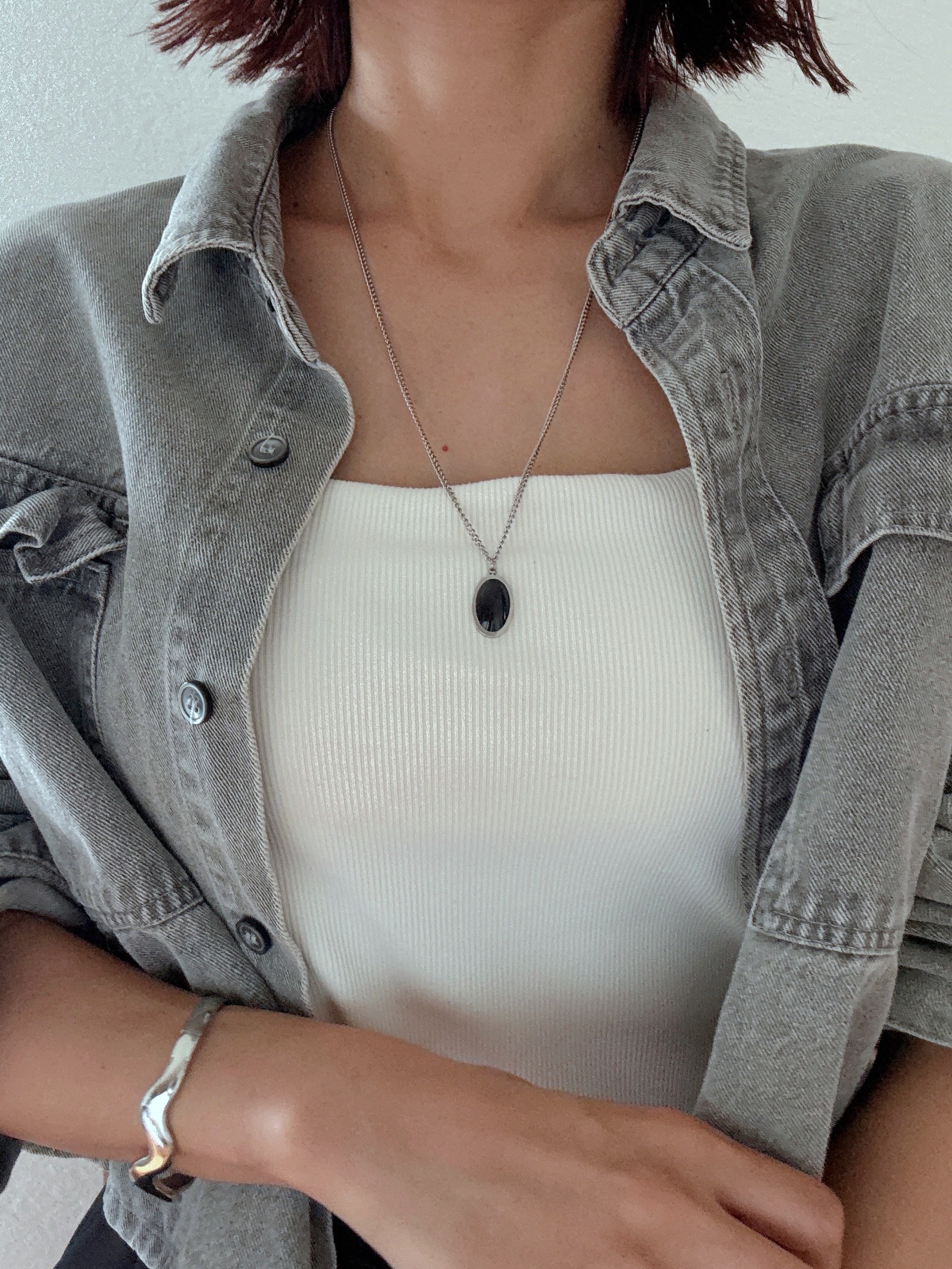 MSA black stone necklace