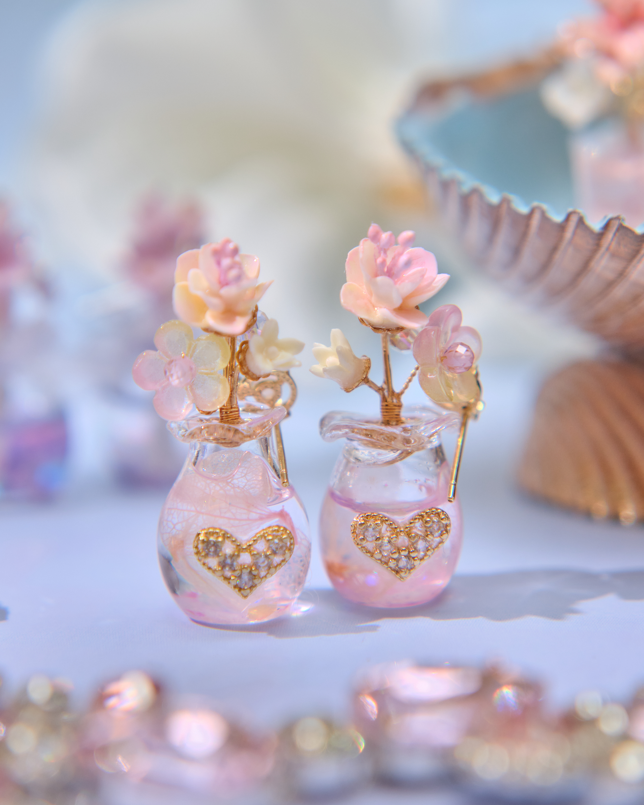 13951 Floating Bloom Vase Earrings