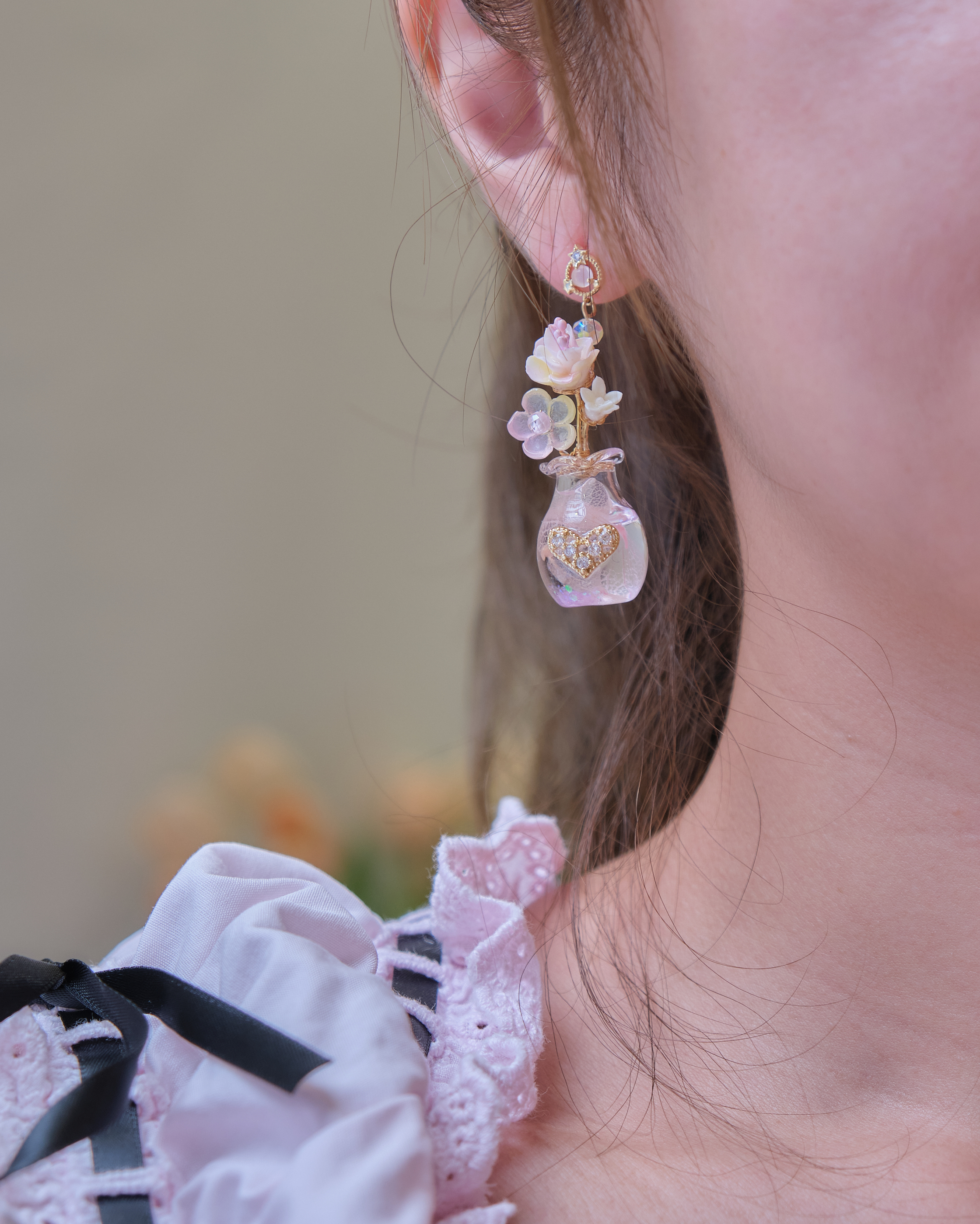 13951 Floating Bloom Vase Earrings