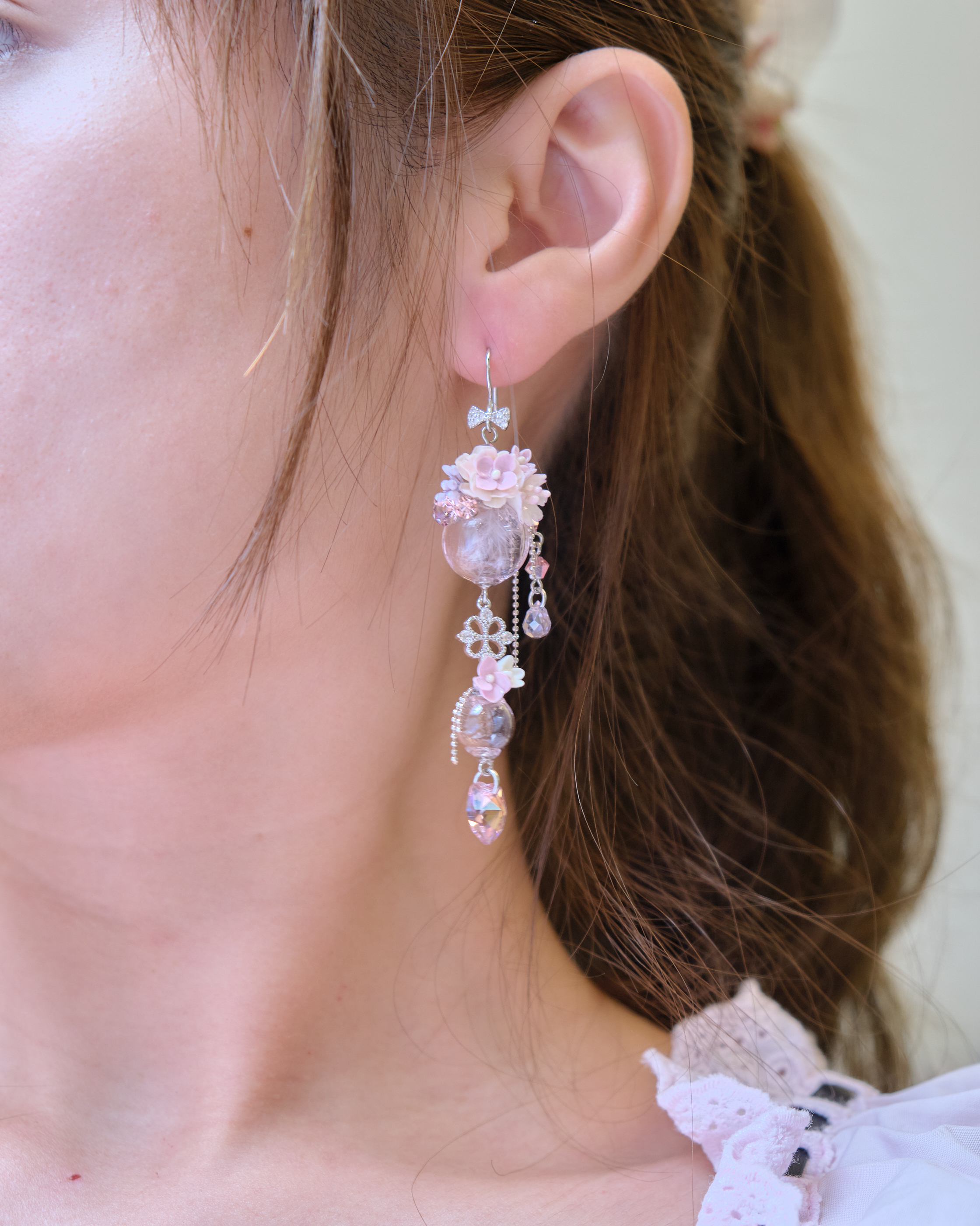 13948 Pom-Pom Glass Globe Earrings