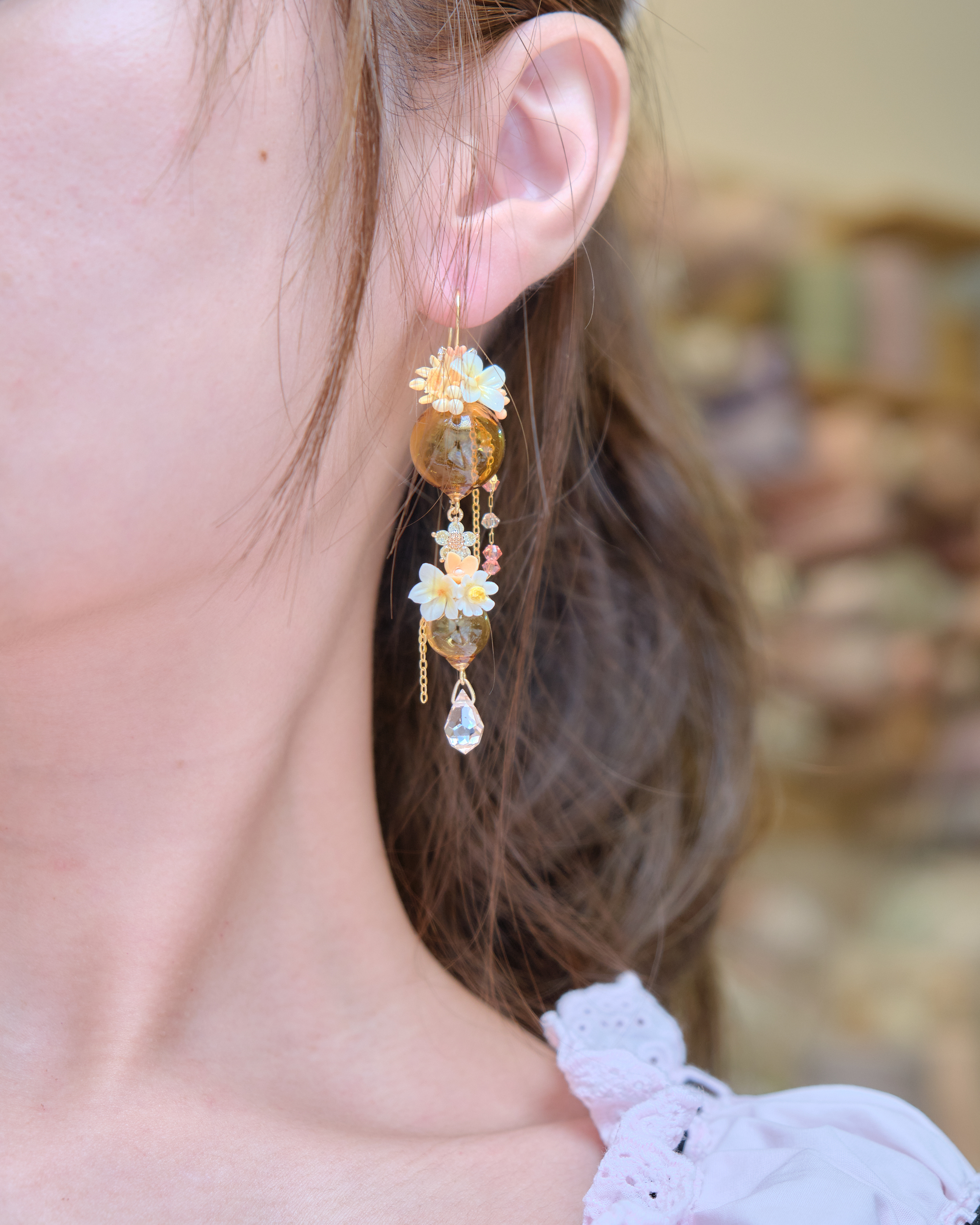 13947 Pom-Pom Glass Globe Earrings