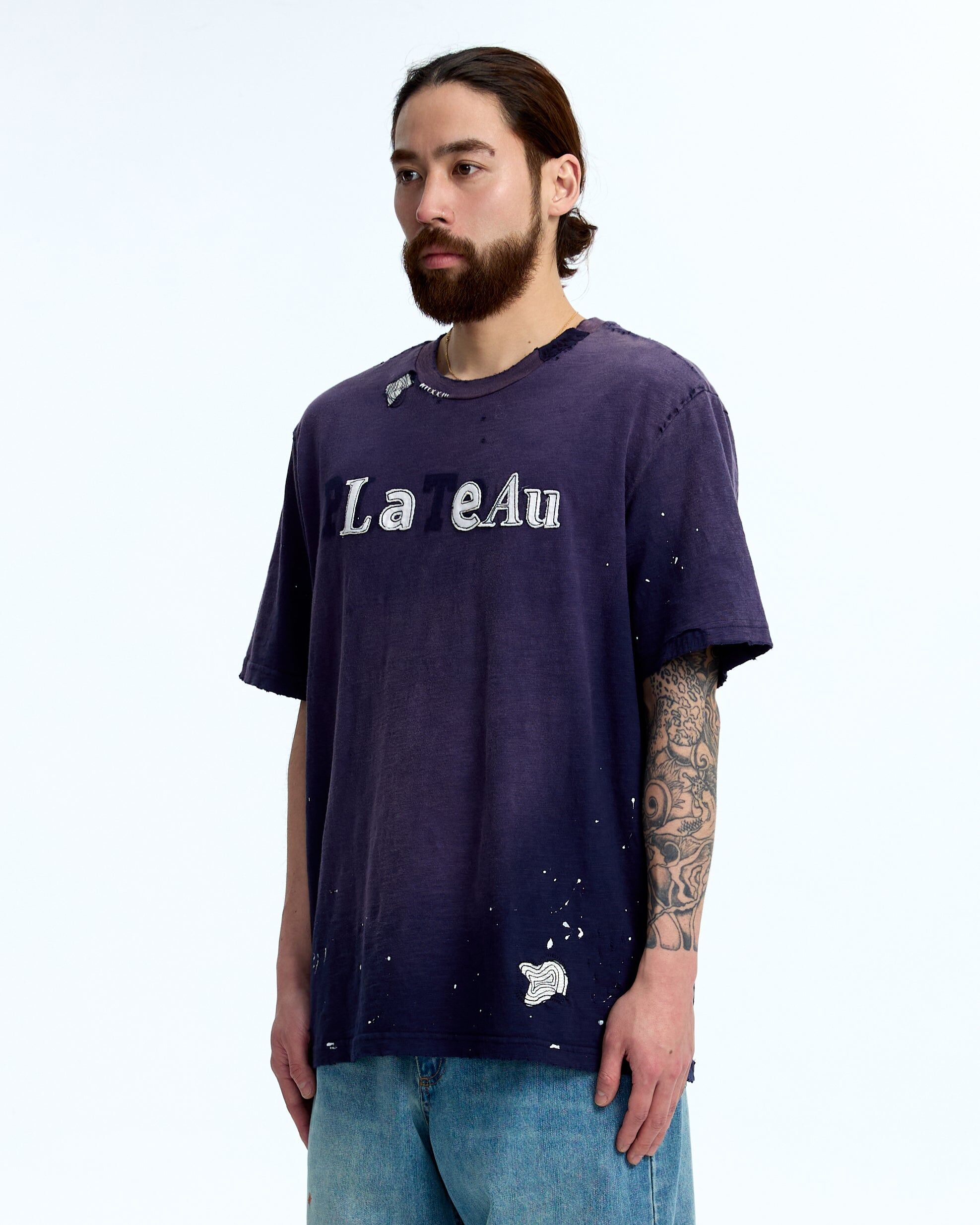 PLATEAU STUDIO｜Logo patch tee (p.v.c) (Navy)