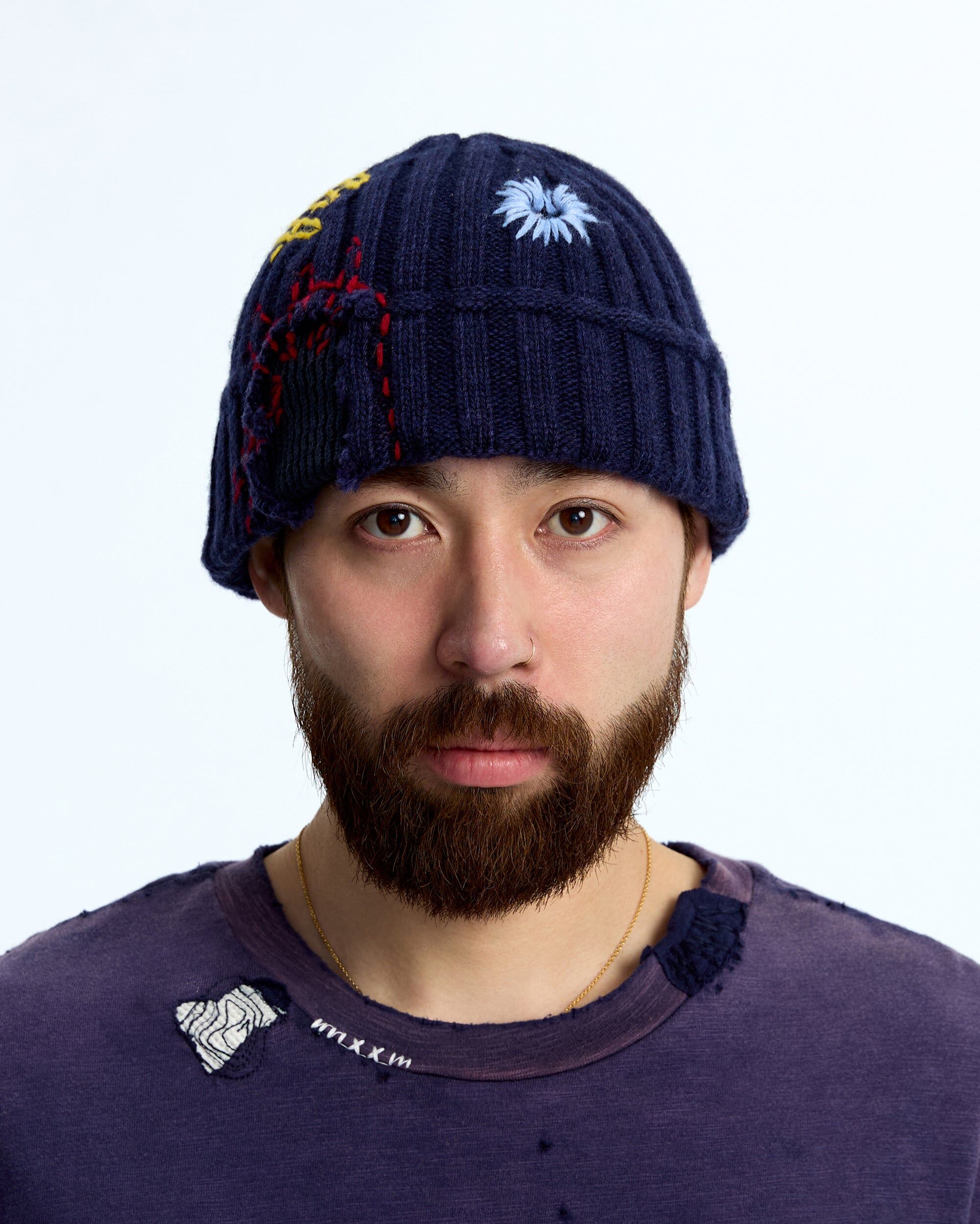 PLATEAU STUDIO｜Boro beanie (Navy)