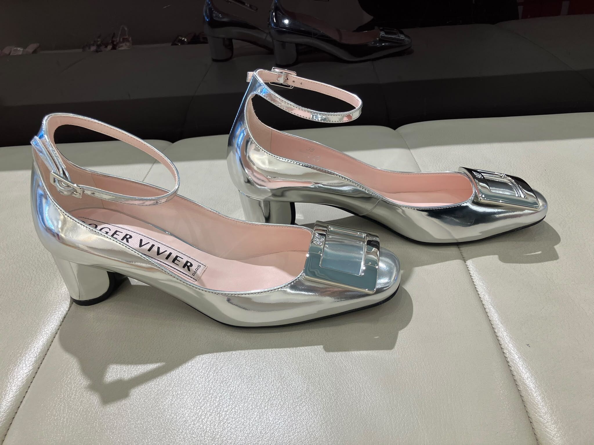 Roger Vivier gommettine ankle sling heels