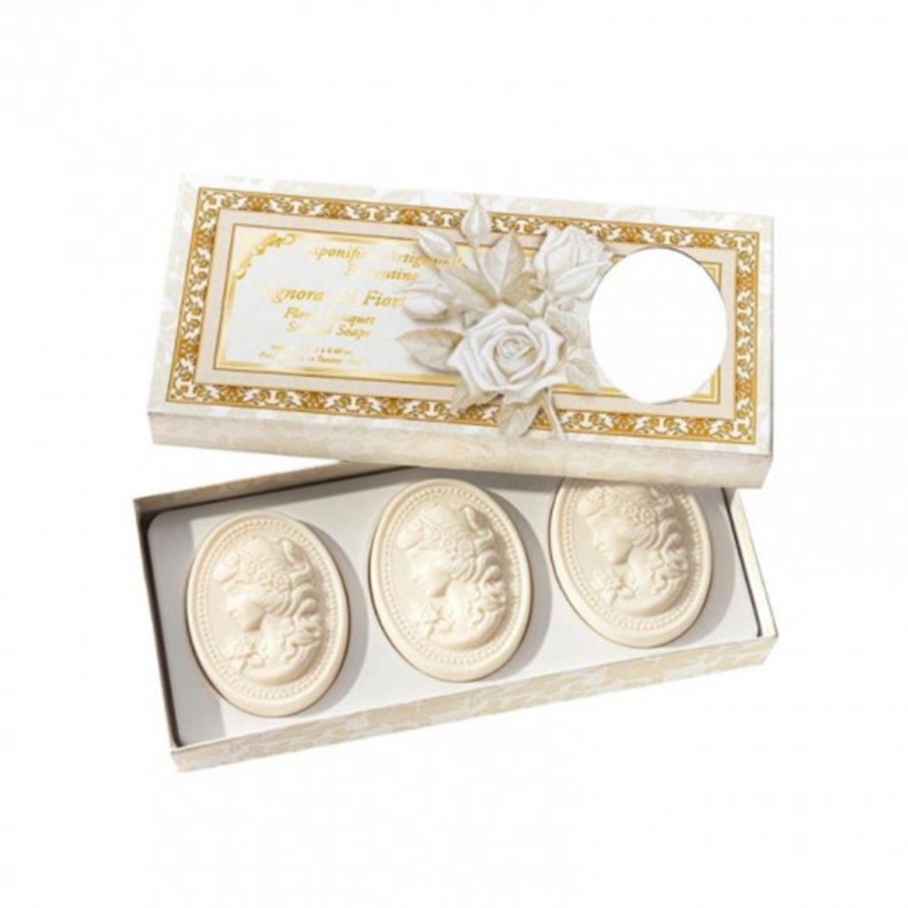OTH-LLG0917-028 FIORENTINO 義大利花束壓印橢圓形香皂套裝 3×125g (A28)