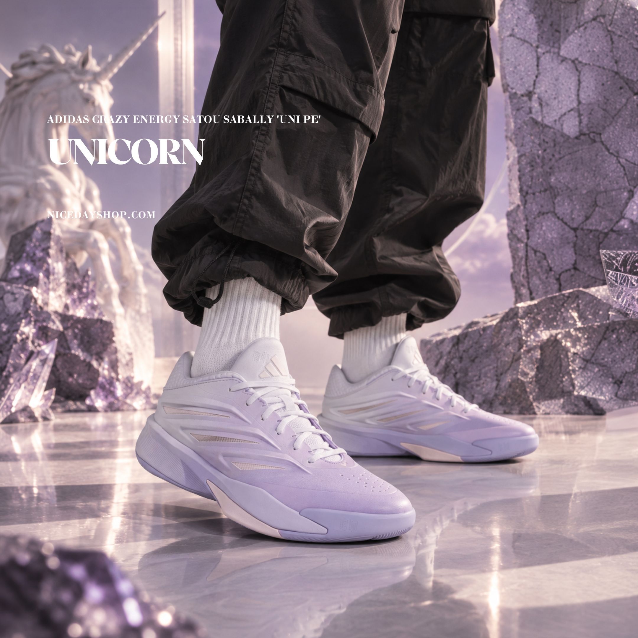 NICEDAY 代購 Adidas Crazy Energy Unicorn 獨角獸 紫 白 紫白色 淡紫 籃球鞋 實戰 LA1435