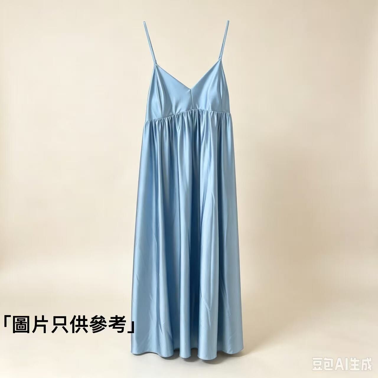 AB260917 - S45-吊帶長裙 霧霾藍-成分：錦綸78%氨綸22% 胸圍50CM L码45-65KG XXL码65-100KG