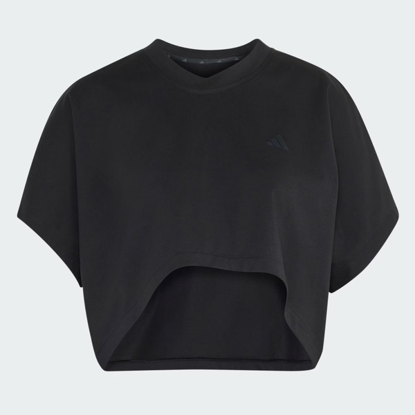 Adidas 愛迪達 Pl Gfx Tee KV7581 女 T恤 運動上衣 休閒短袖 短版 黑