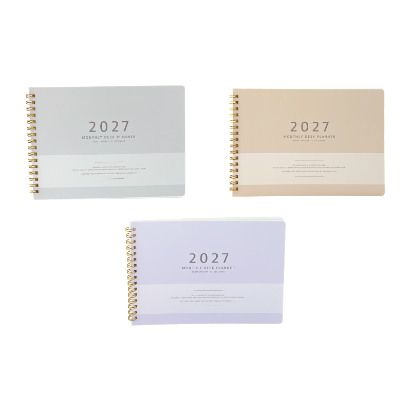 2027年桌曆/A5 橫開式 霧感粉彩