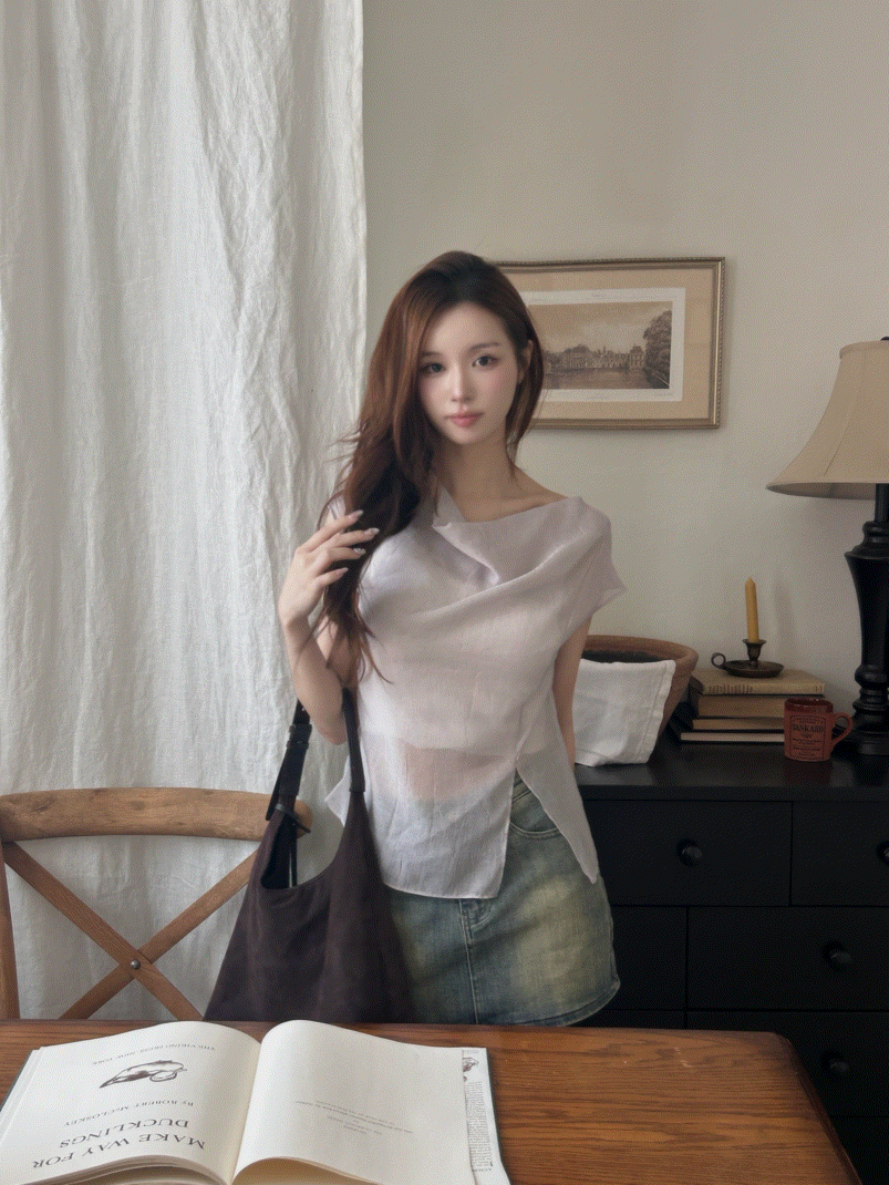 ［48h快速出貨⚡］闆娘Pick｜柔霧細褶輕紗上衣