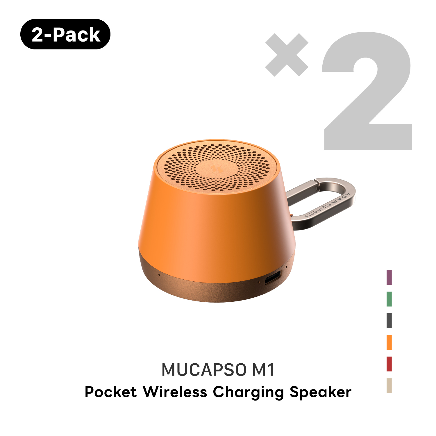 MUCAPSO M1 Pocket Wireless Charging Speaker 【2 Sets】