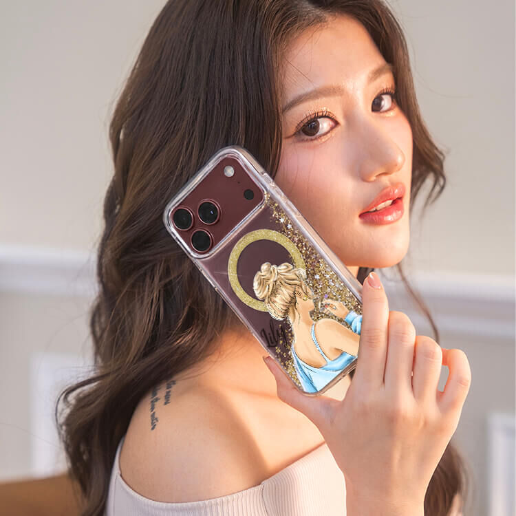 休閒女孩 香檳金貝拉殼 (MagSafe) - (訂製名字) iPhone客製化手機殼